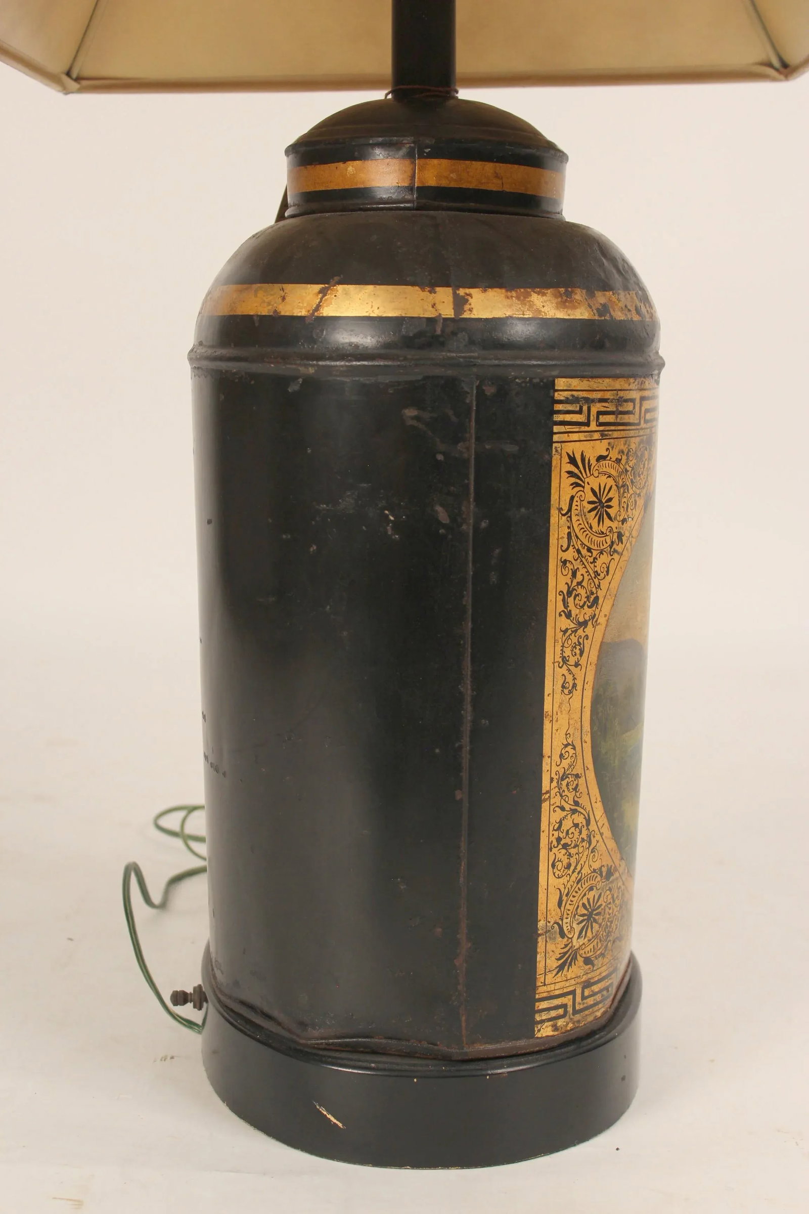 Antique Tole Tea Canister Lamp - 3