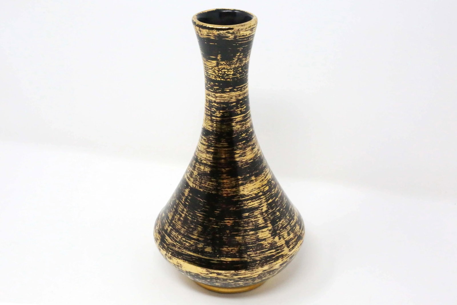 Vintage Stangl Pottery "Black Gold" Hand-Painted Vase - 2