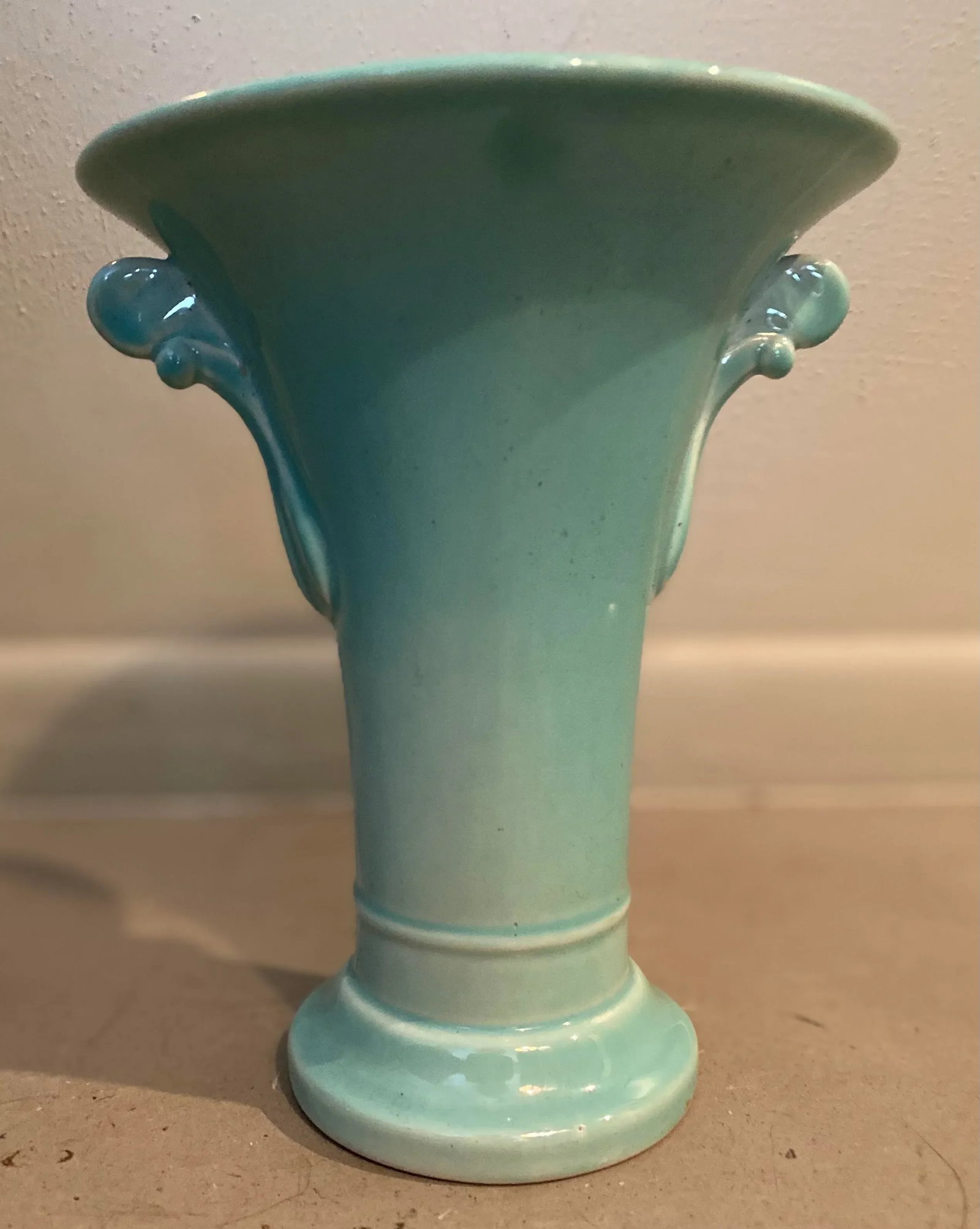 Antique Trenton Pottery Art Deco-Style Baby Blue Vase - 2