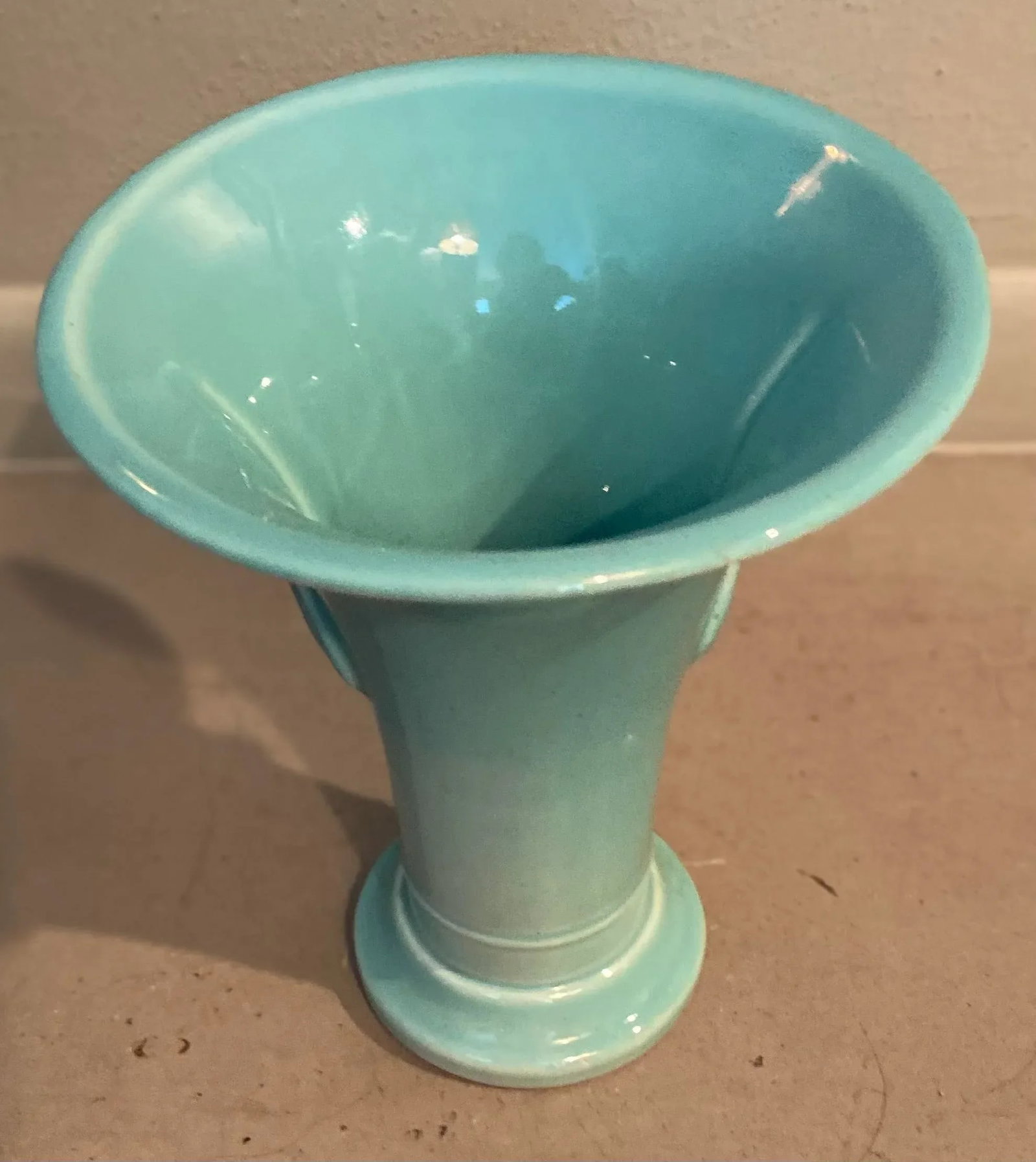 Antique Trenton Pottery Art Deco-Style Baby Blue Vase - 3