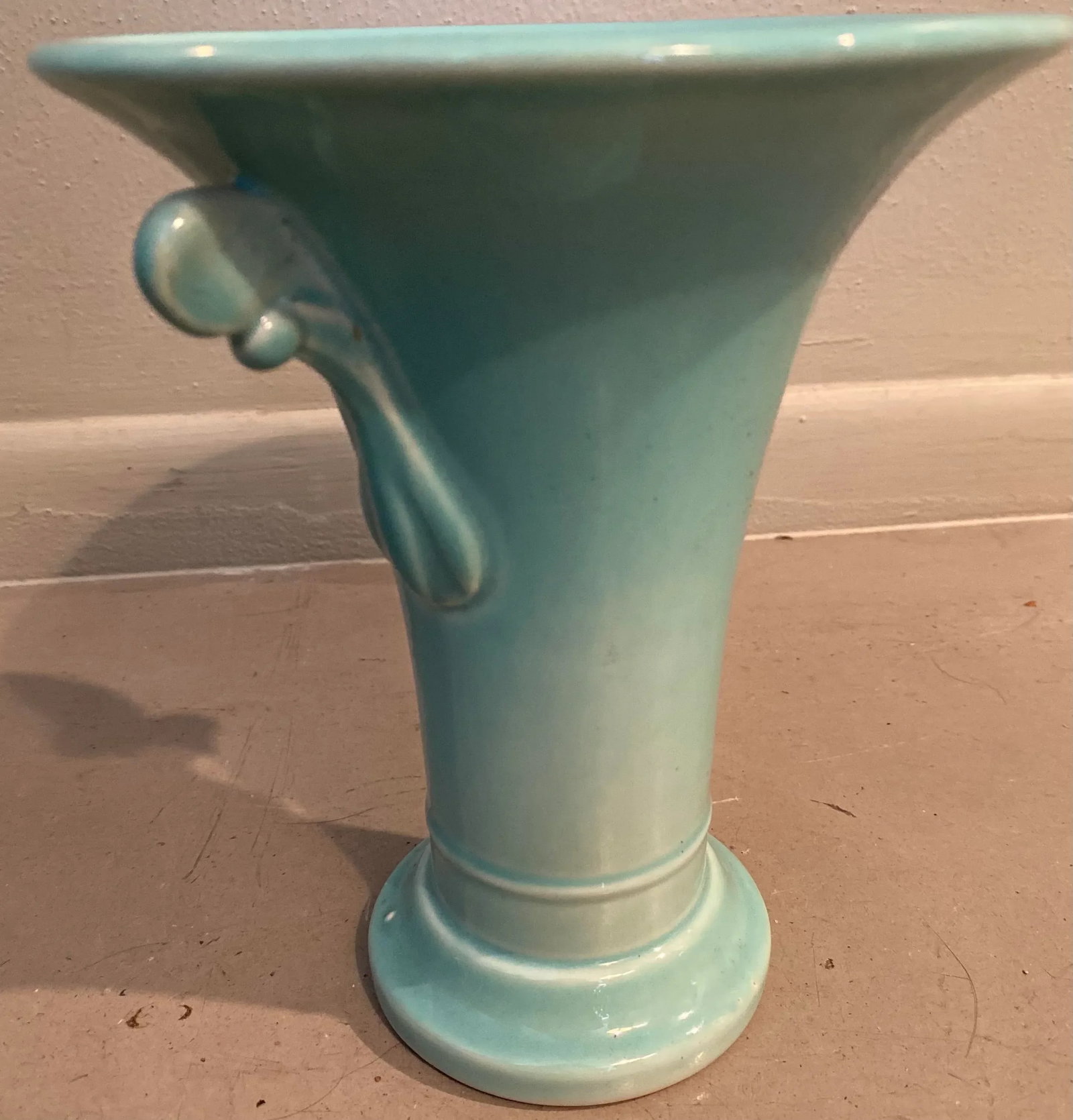Antique Trenton Pottery Art Deco-Style Baby Blue Vase - 4