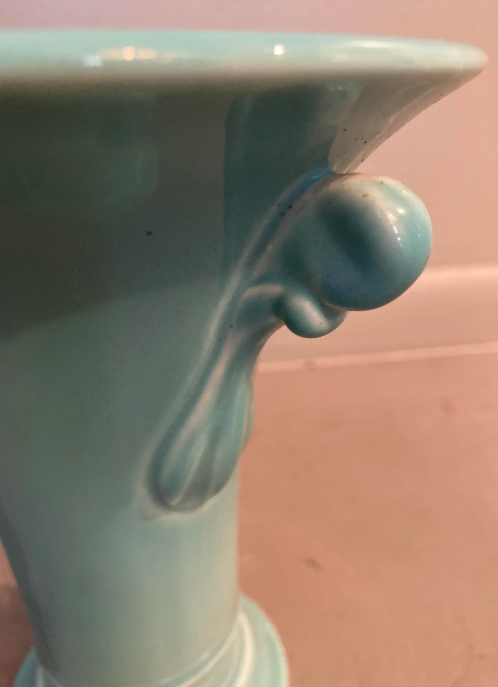 Antique Trenton Pottery Art Deco-Style Baby Blue Vase - 6