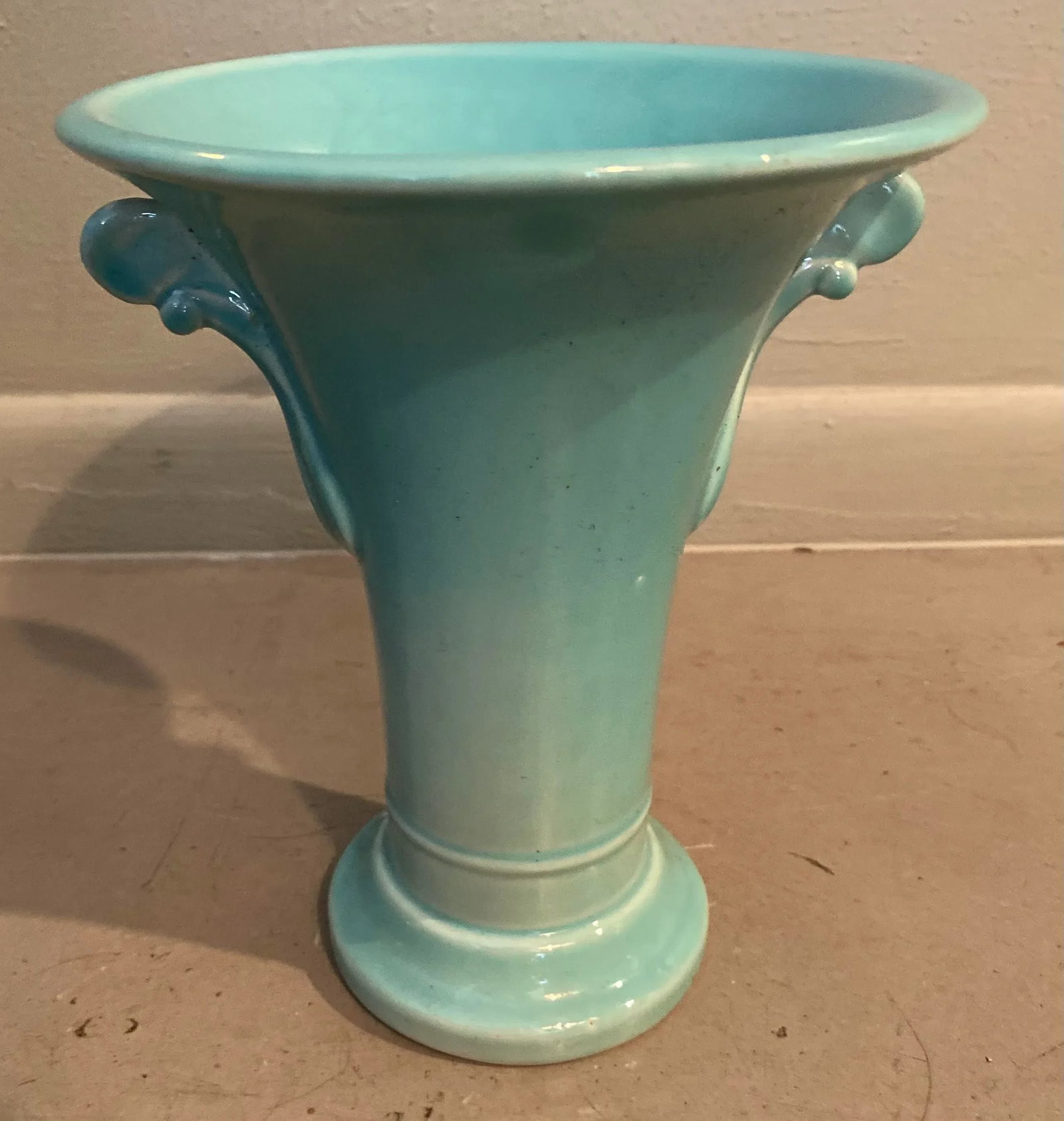 Antique Trenton Pottery Art Deco-Style Baby Blue Vase - 7