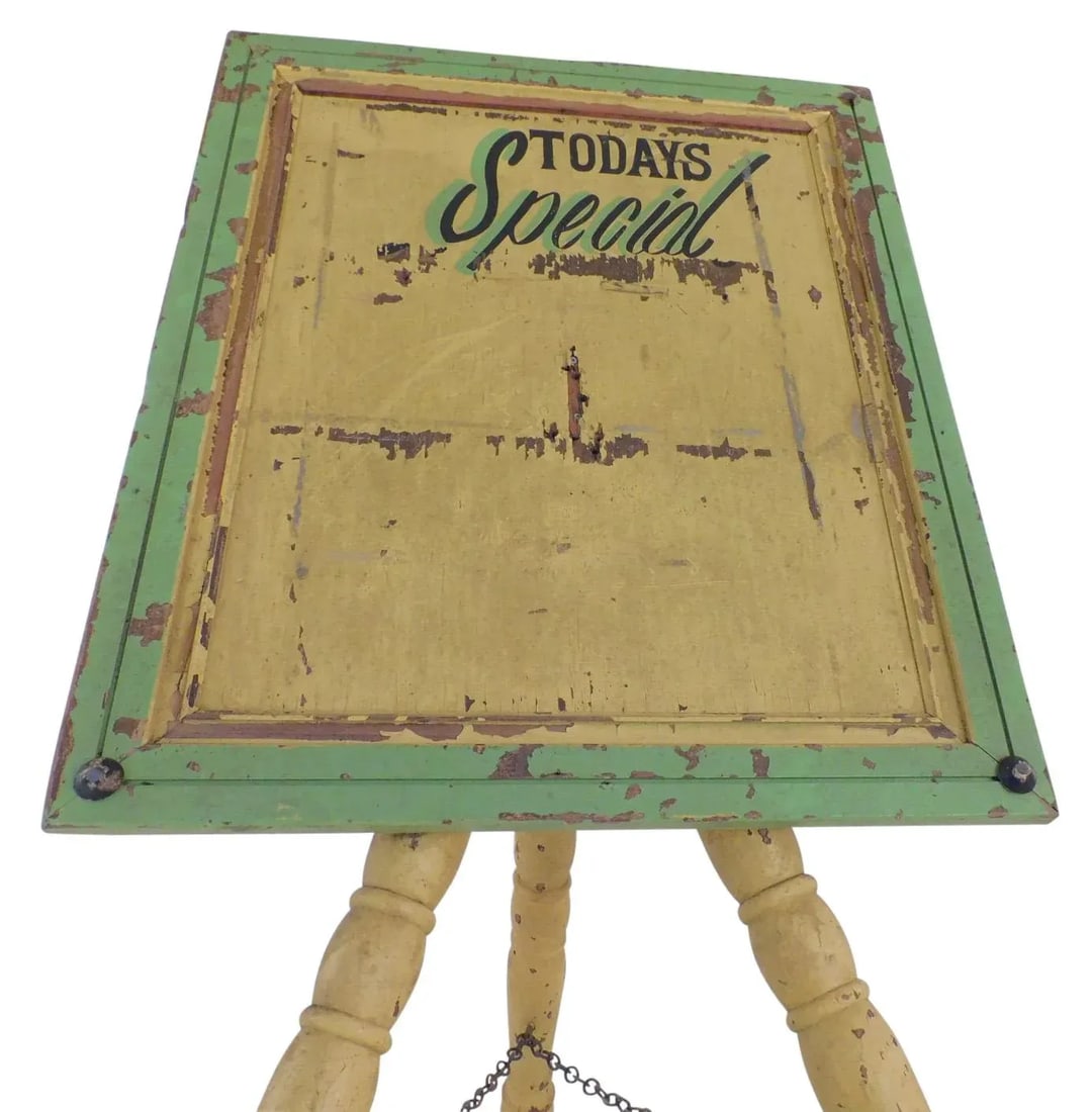 Vintage 1960s Hand Painted Restaurant Street Sign "Todays Special" - 4