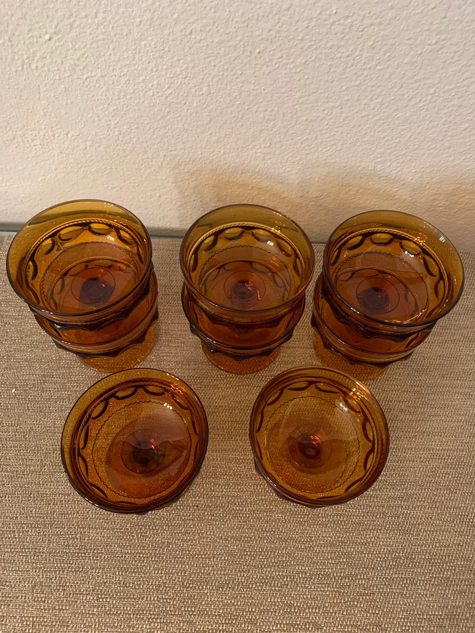Vintage Indiana Colony Amber Crown Footed Dessert Cups- Set of 8 - 3