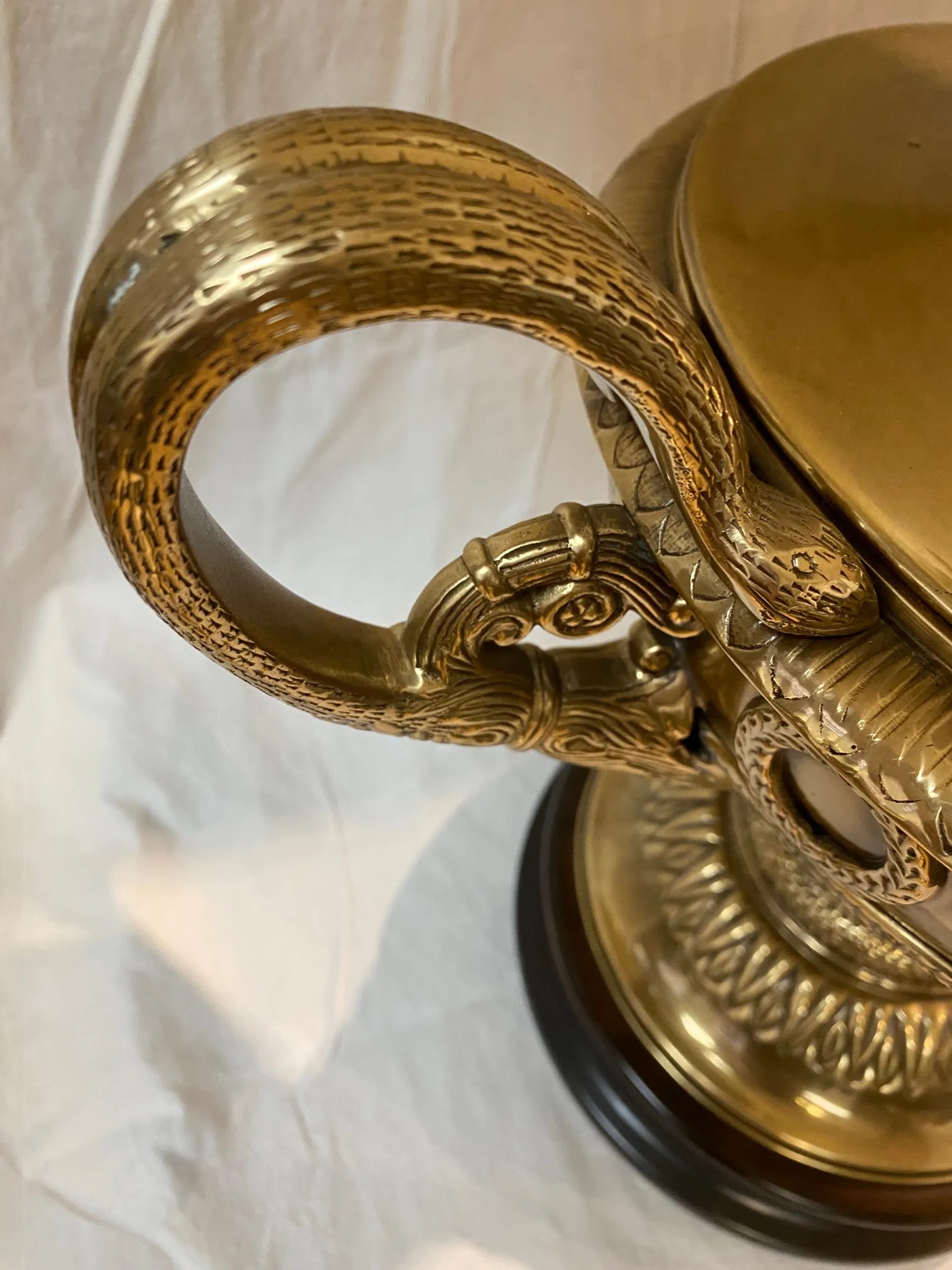 Vintage Lamp With Snake Arms on Urn - 6