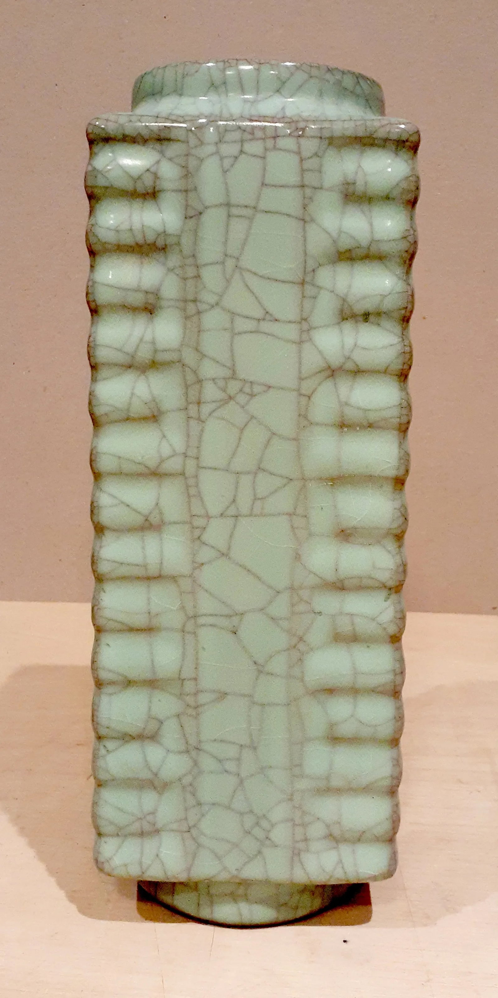 Early 20th Century Chinese Porcelain Guan Yao Cong Vase - 3