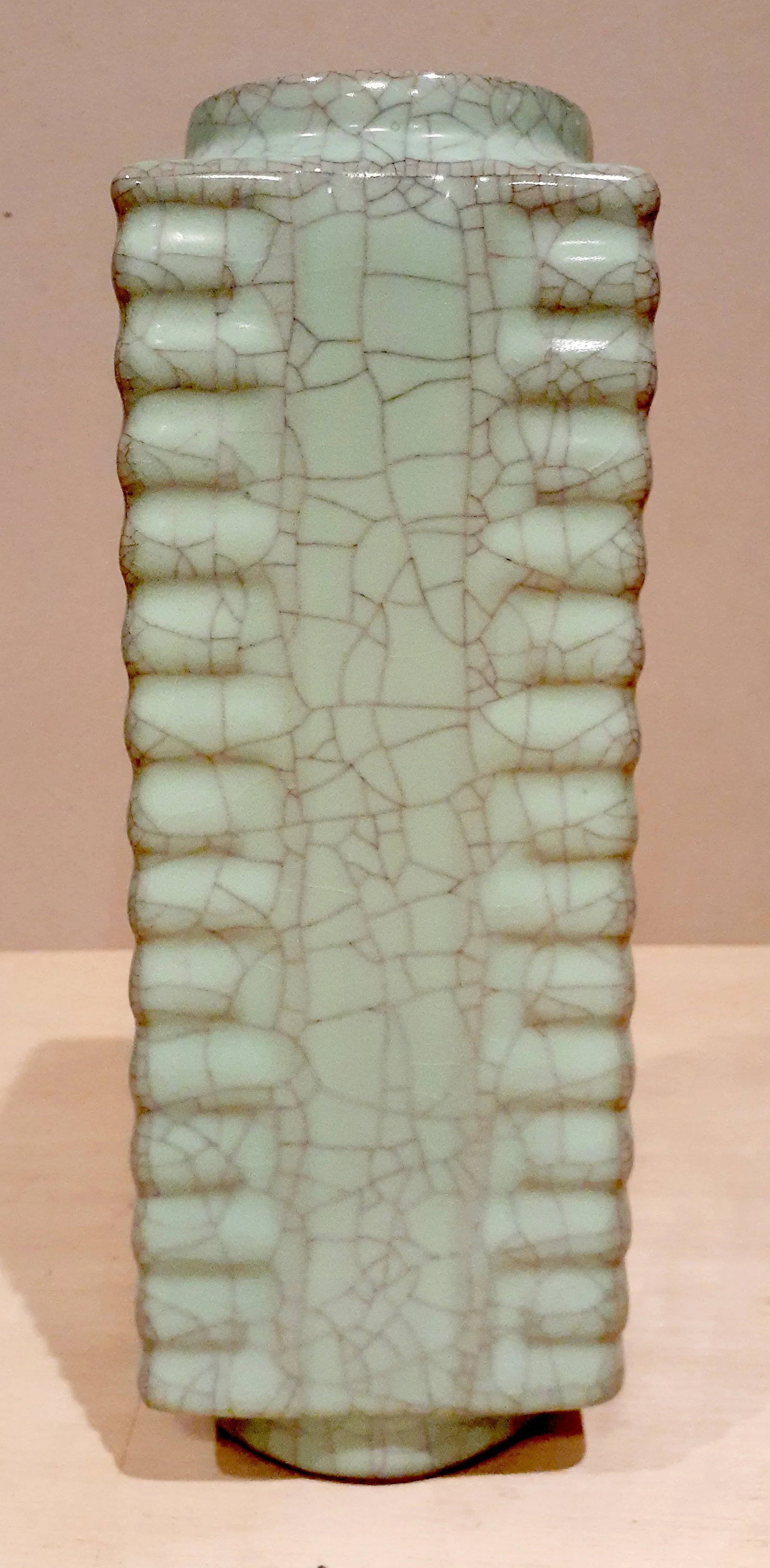 Early 20th Century Chinese Porcelain Guan Yao Cong Vase - 4