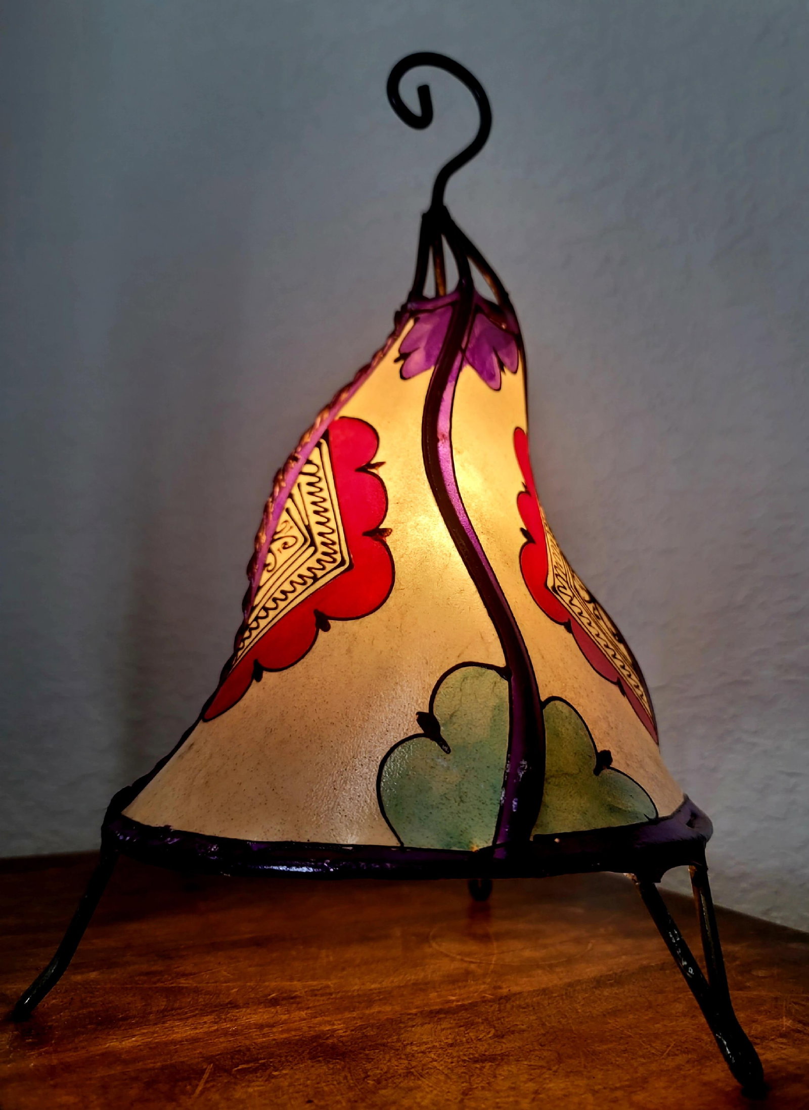 Contemporary 14" Multicolor Moroccan Traditional Henna Lamp - 6