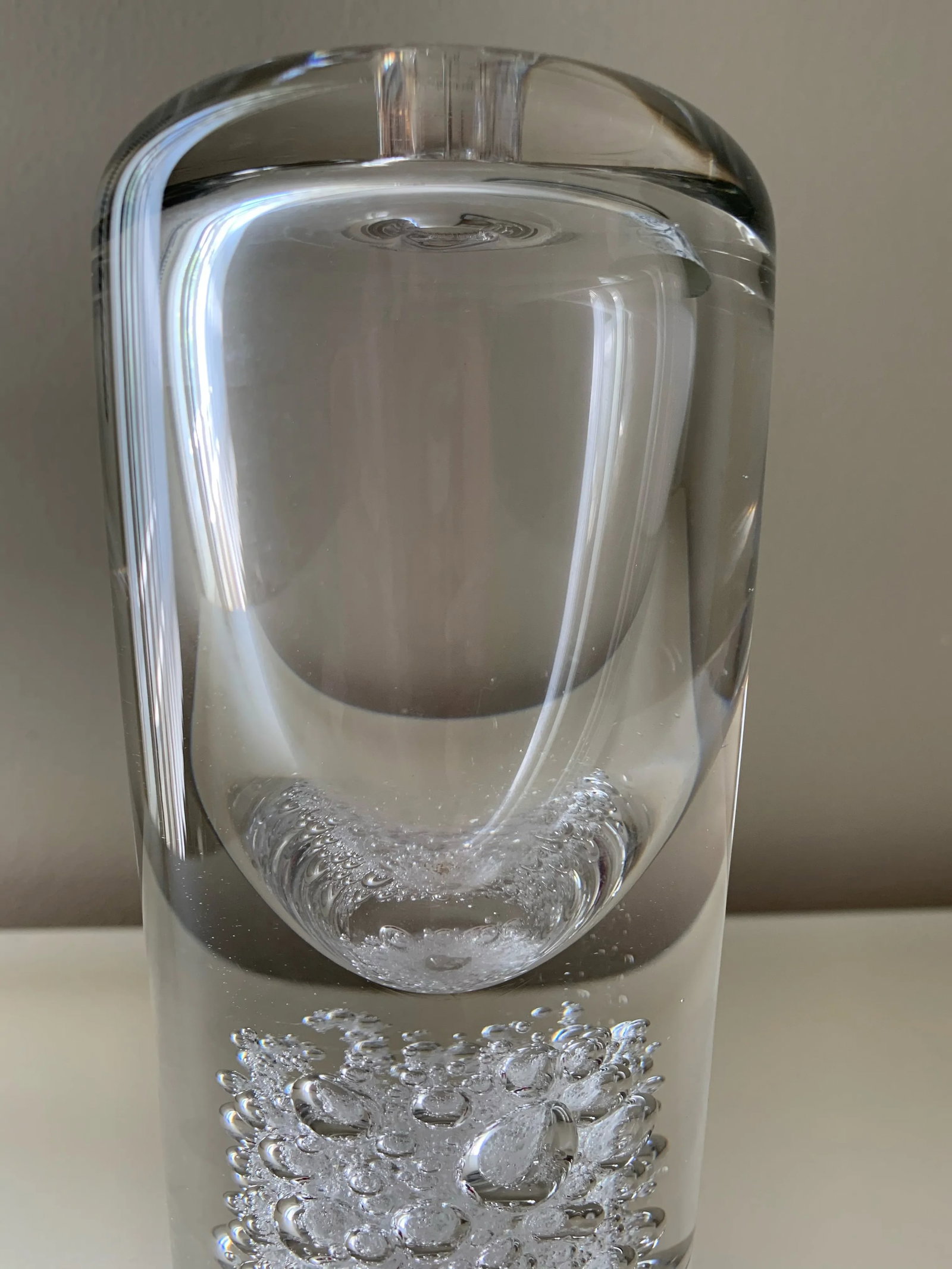 Vintage Mid-Century Murano Bubble Art Glass Double Orb Vase - 4