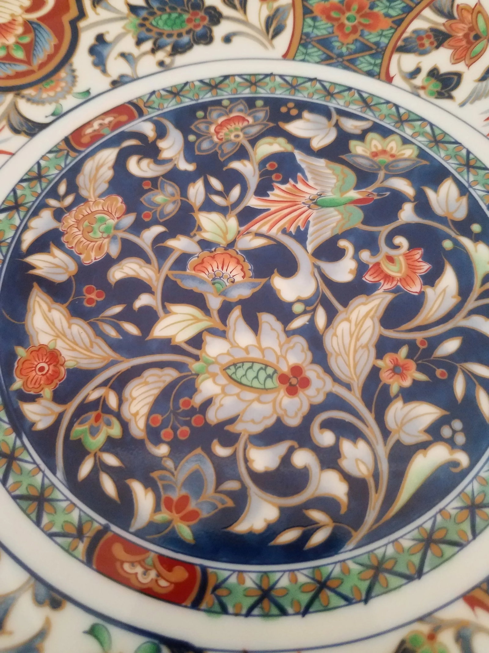 Vintage Japanese Imari Hand Painted Scalloped Shallow Decorative Bowl Marked - 2