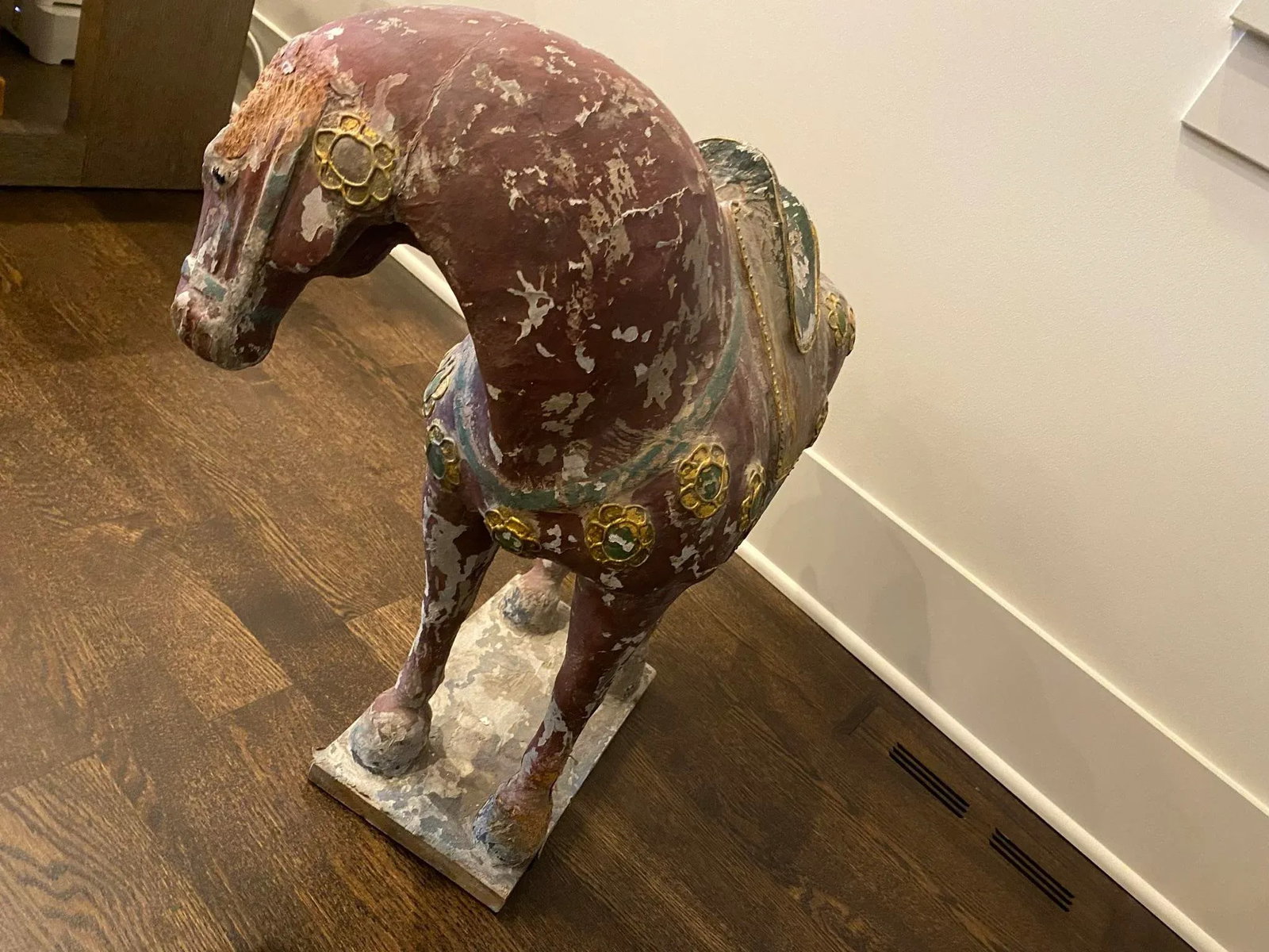 Early 20th Century Antique Hand Painted Wooden Horse Statue - 6
