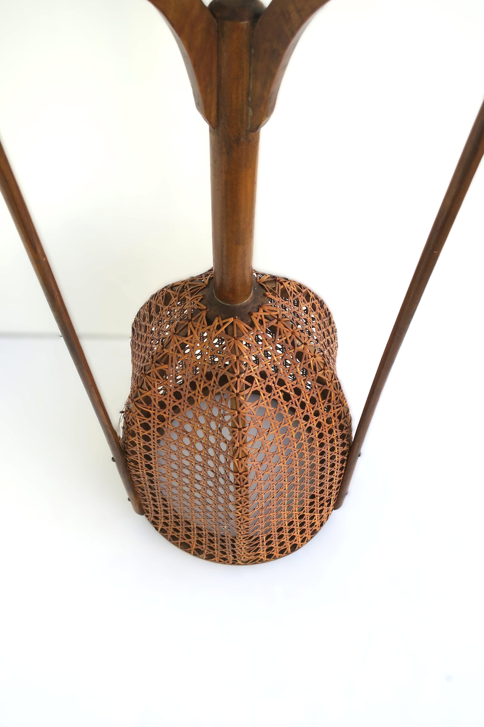 Wicker Cane Plant Stand, Circa Mid-20th Century - 12