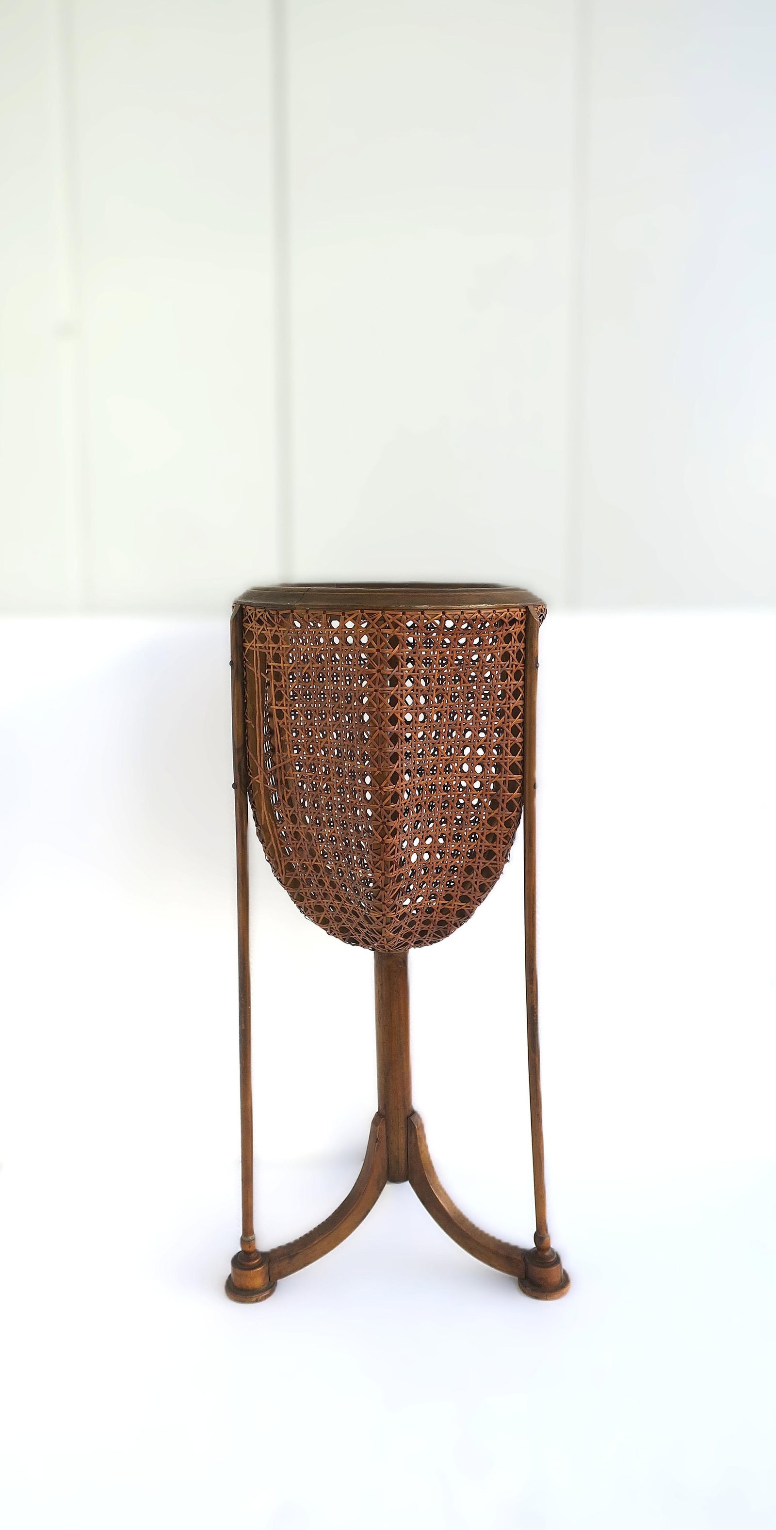 Wicker Cane Plant Stand, Circa Mid-20th Century - 5