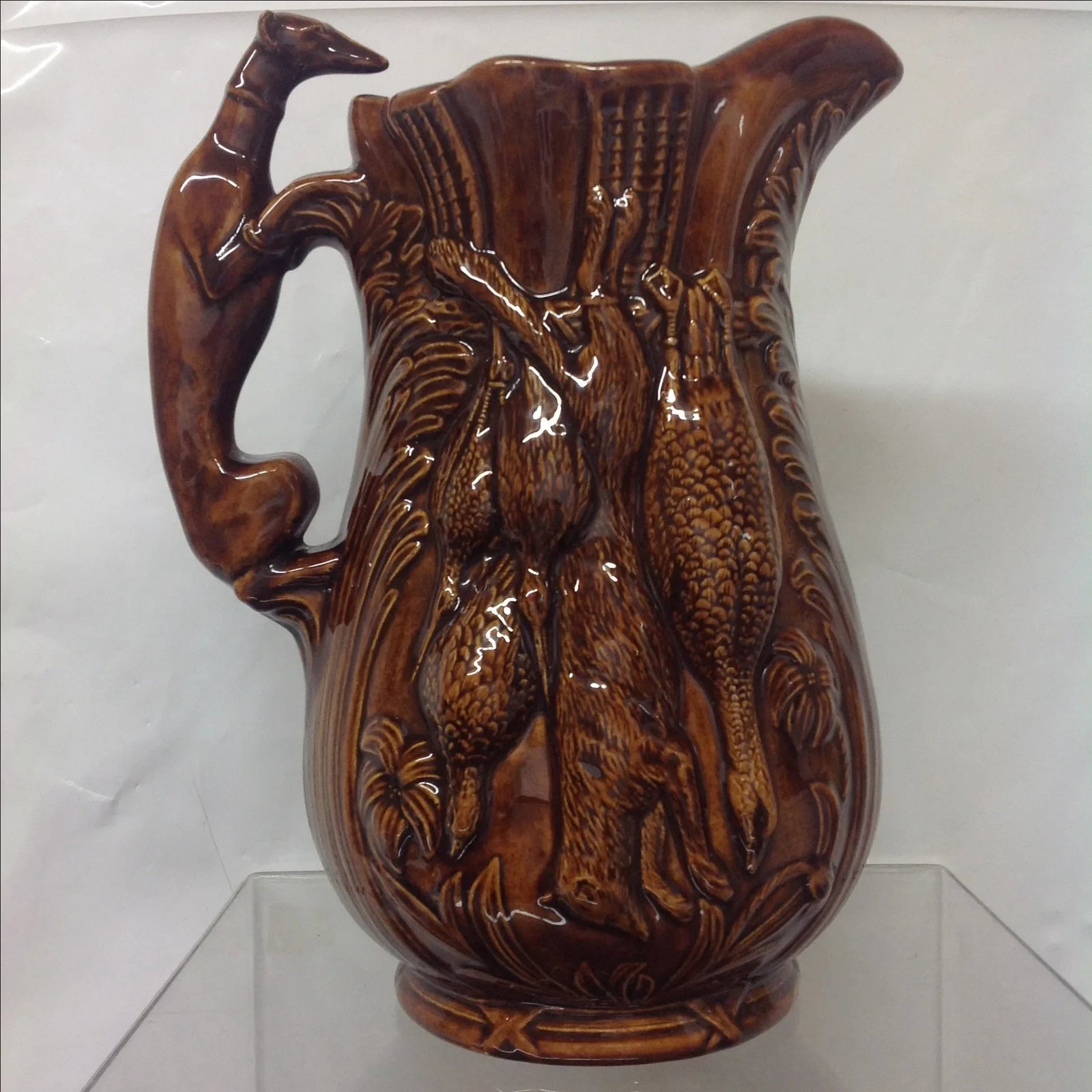 Rockingham Tobacco Glaze Game Pitcher - 2