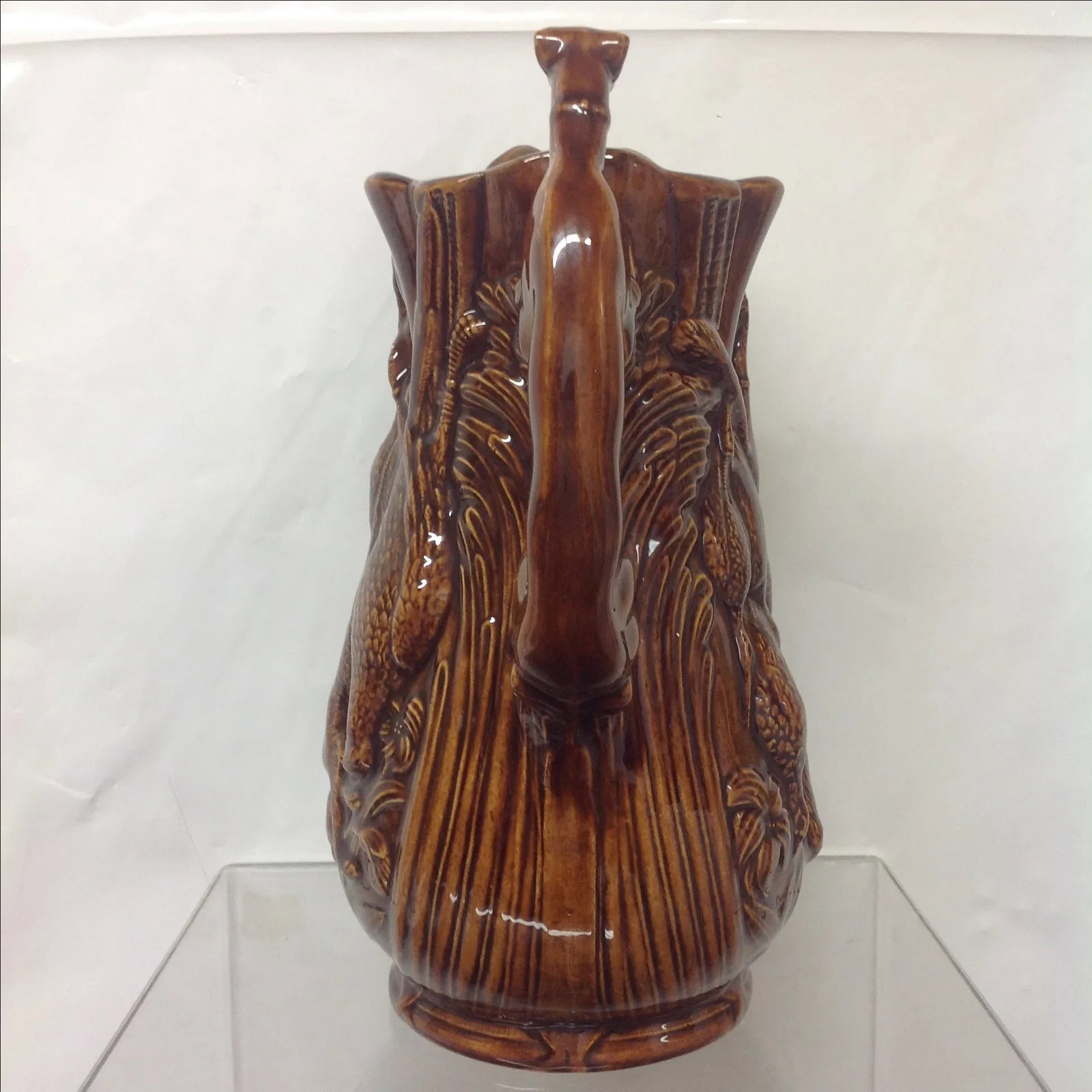 Rockingham Tobacco Glaze Game Pitcher - 3