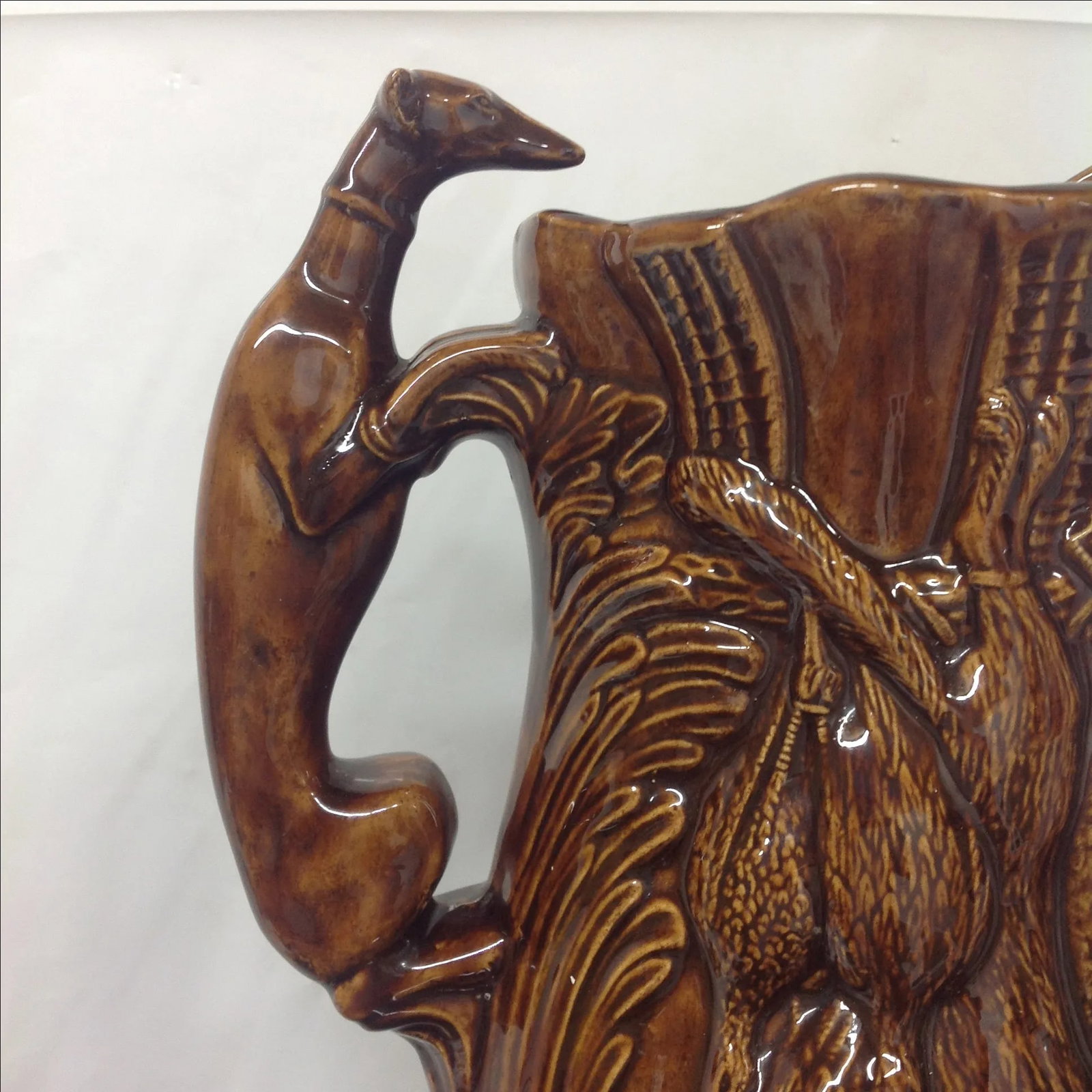 Rockingham Tobacco Glaze Game Pitcher - 7