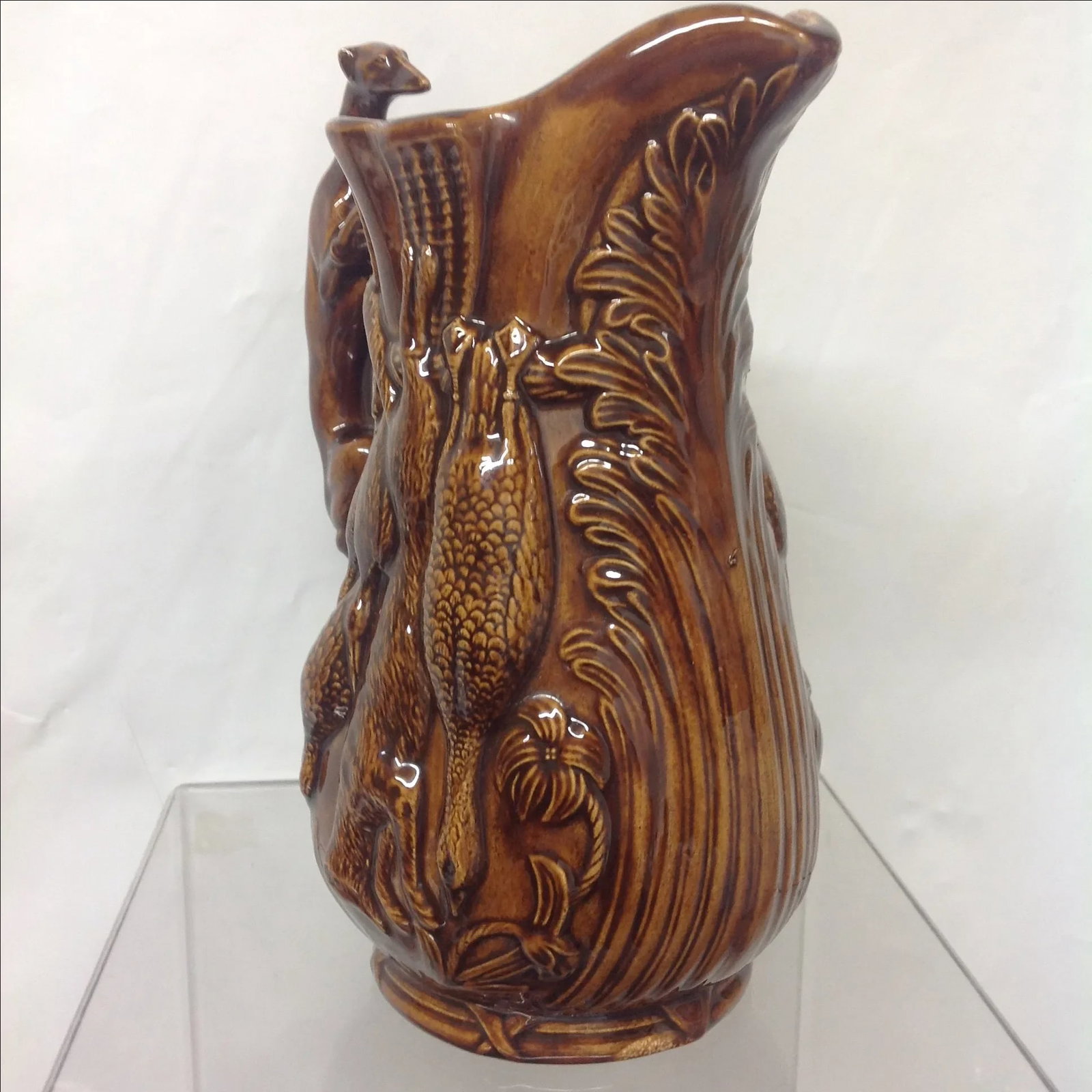 Rockingham Tobacco Glaze Game Pitcher - 8