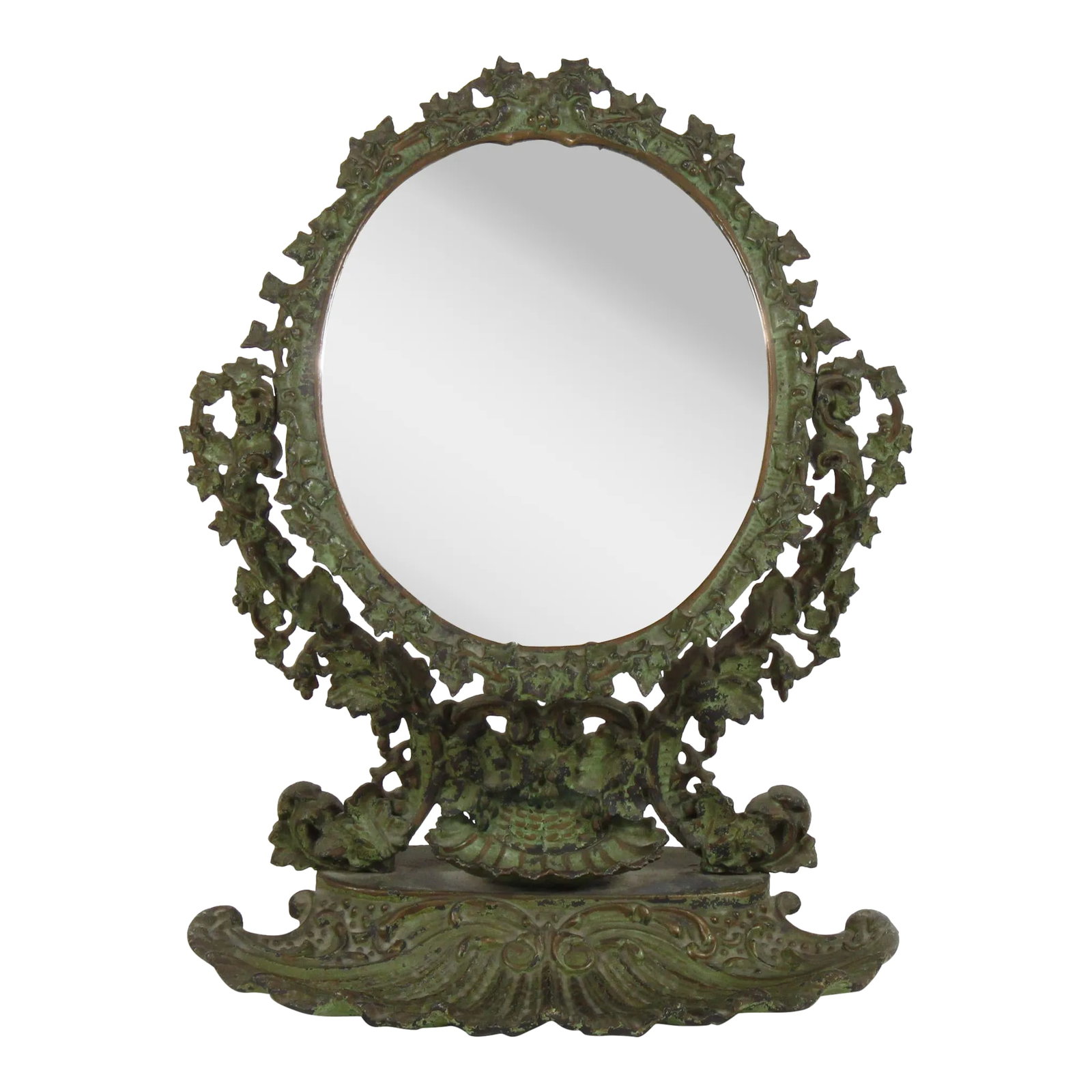 Antique Mid 19th Century Iron Ivy Dressing Mirror (1 of 6)