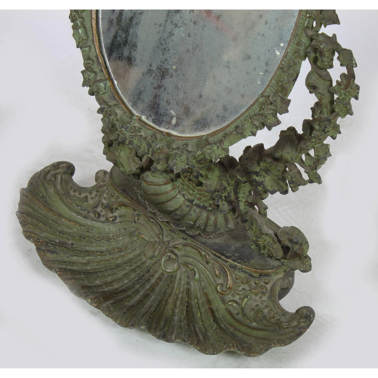 Antique Mid 19th Century Iron Ivy Dressing Mirror - 4