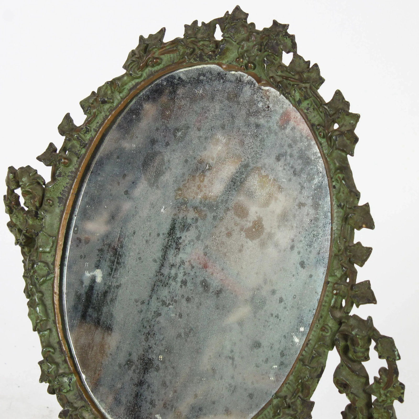Antique Mid 19th Century Iron Ivy Dressing Mirror - 5