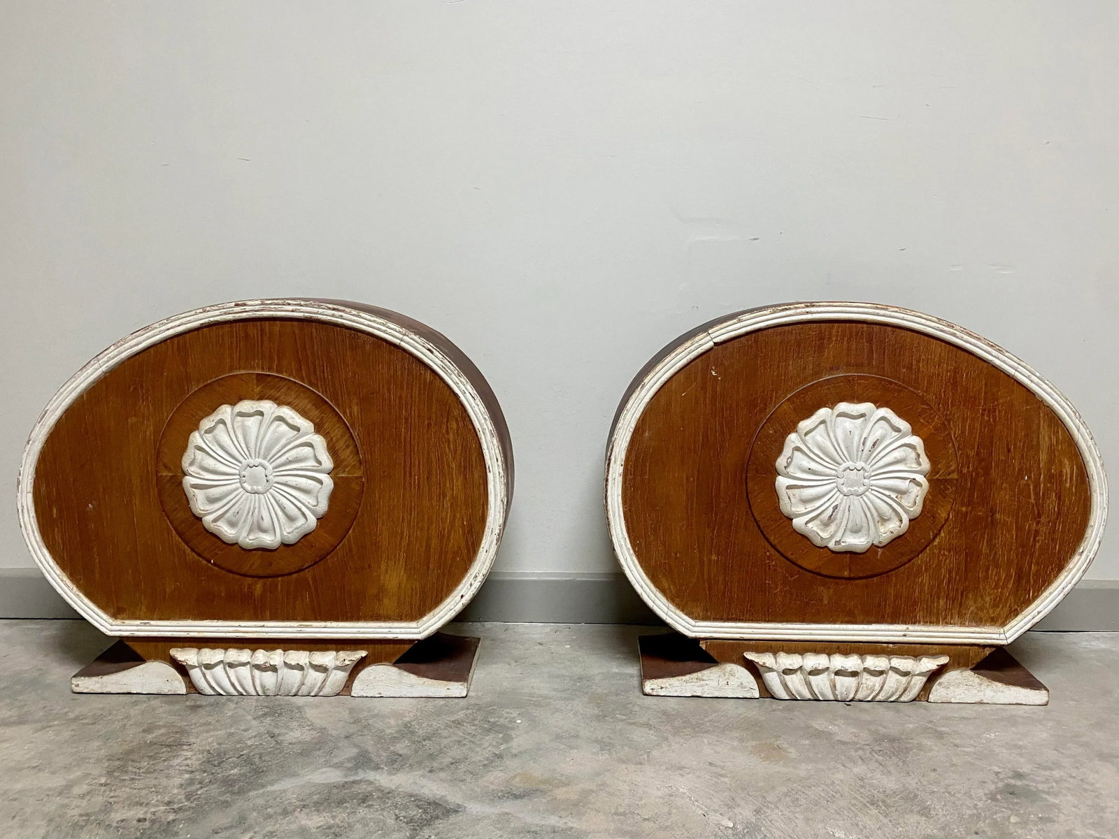 19th C. Canopy Bed Corona / Pelmet / Architectural Cornice Crowns - Pair - 14