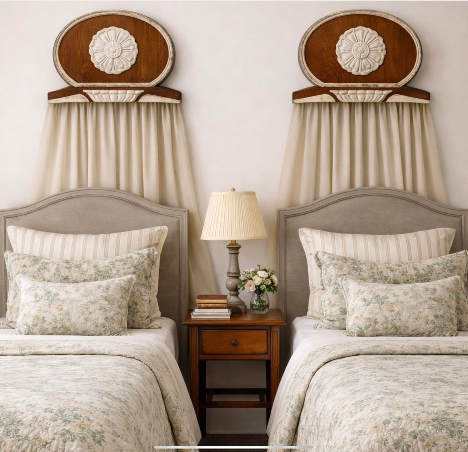 19th C. Canopy Bed Corona / Pelmet / Architectural Cornice Crowns - Pair - 2