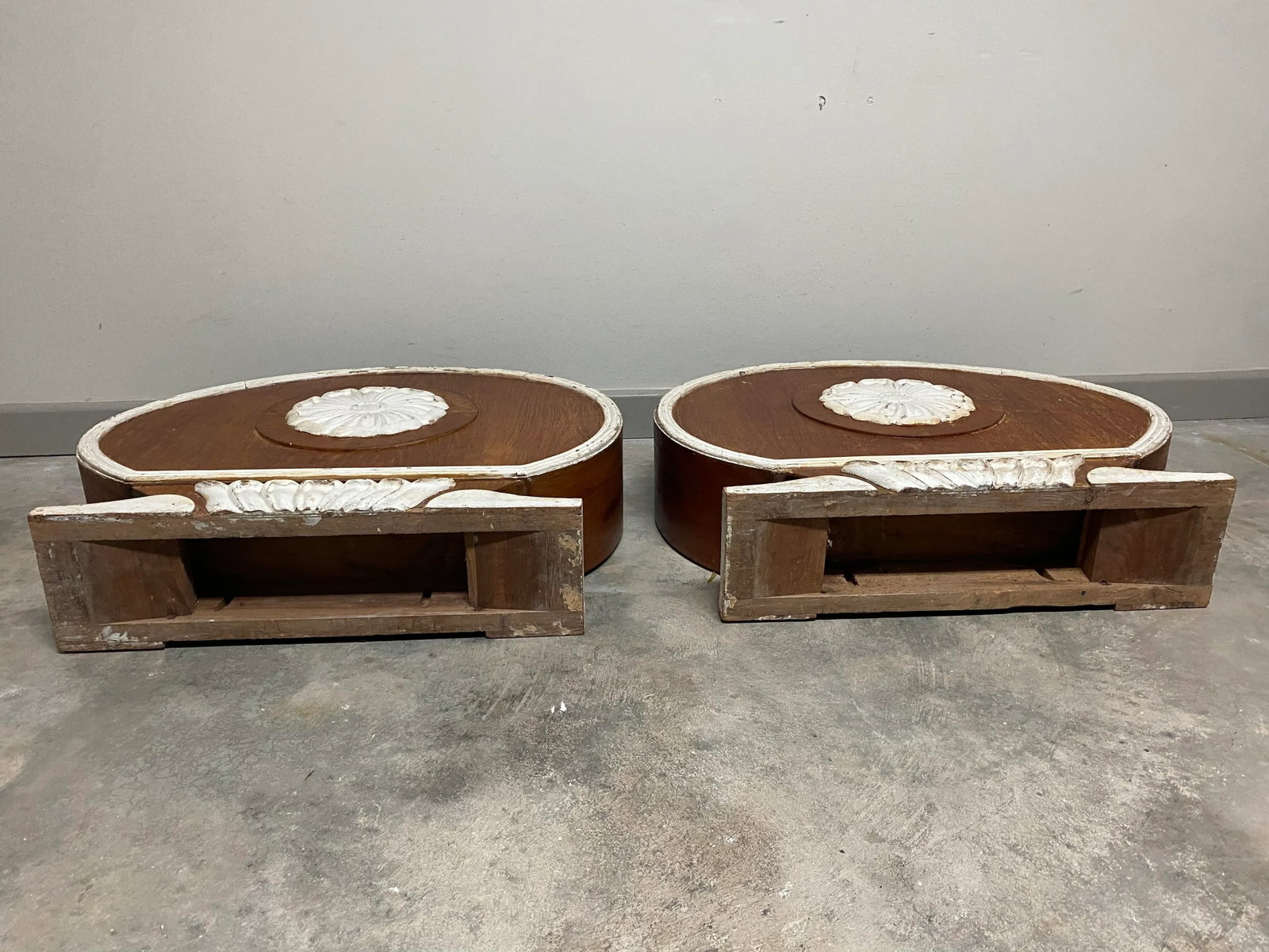 19th C. Canopy Bed Corona / Pelmet / Architectural Cornice Crowns - Pair - 3