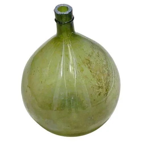 Large Antique Green Glass Wine Bottle - 2