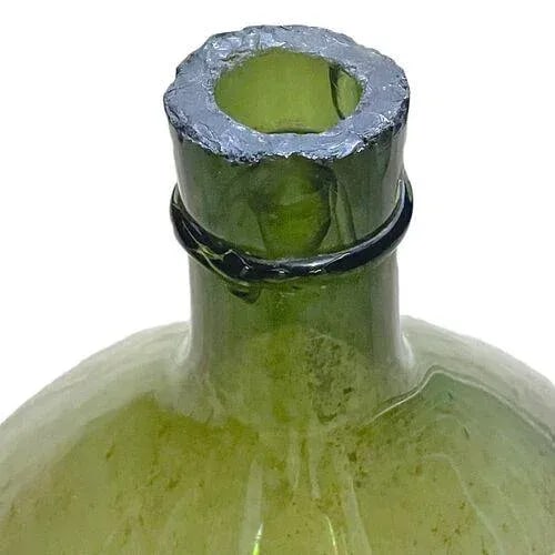 Large Antique Green Glass Wine Bottle - 4