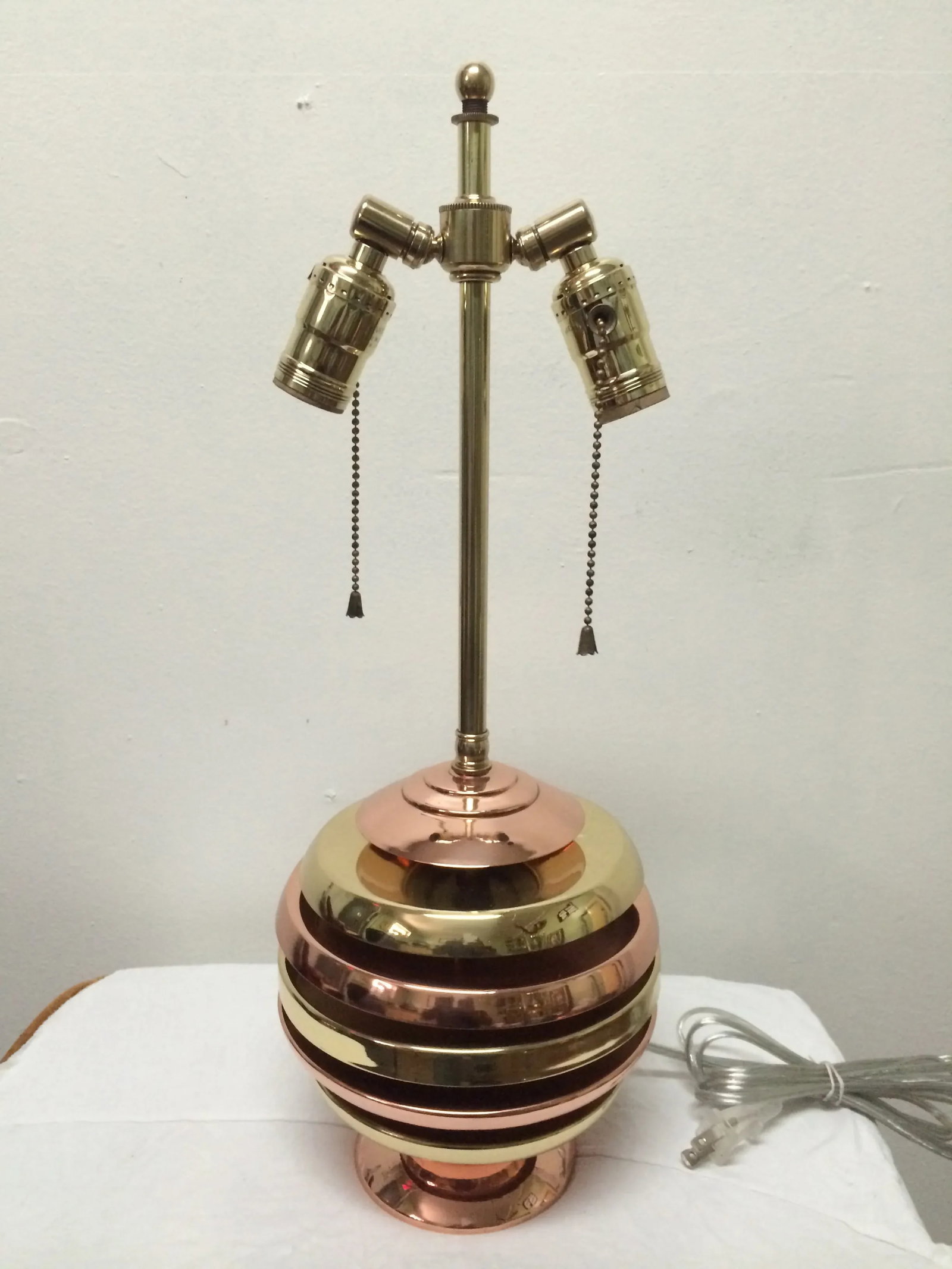 Brass & Copper Art Deco Table Lamp - 2