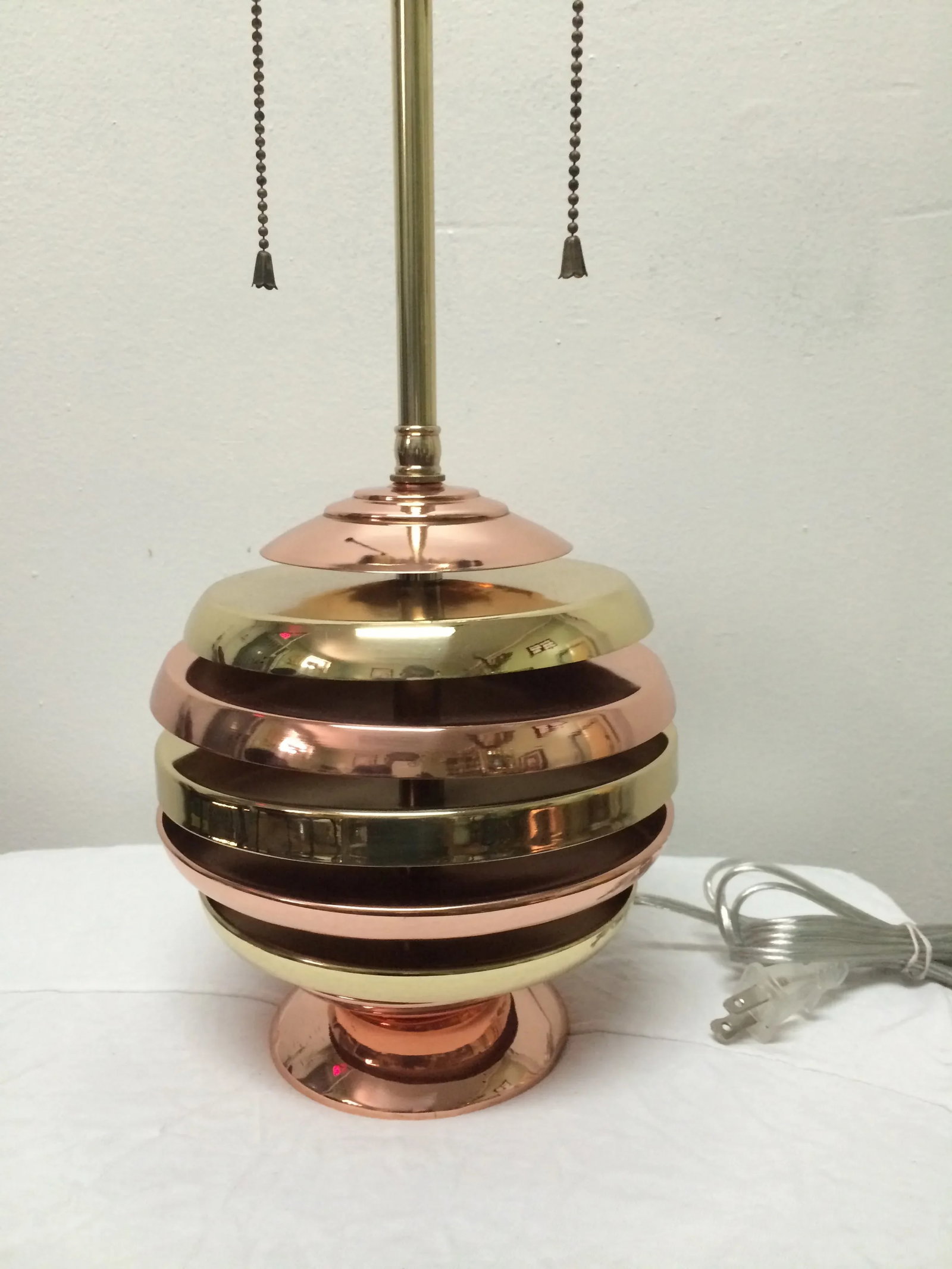 Brass & Copper Art Deco Table Lamp - 3