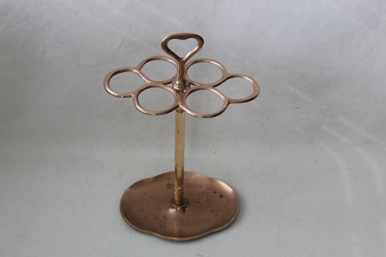 Vintage Mid Century Six Ring Sectional Brass Umbrella Stand - 2