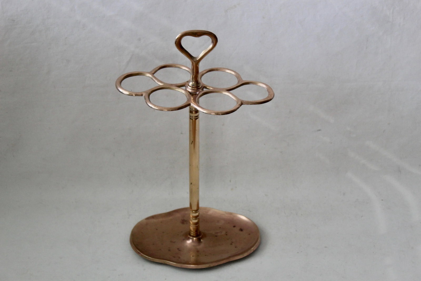 Vintage Mid Century Six Ring Sectional Brass Umbrella Stand - 3