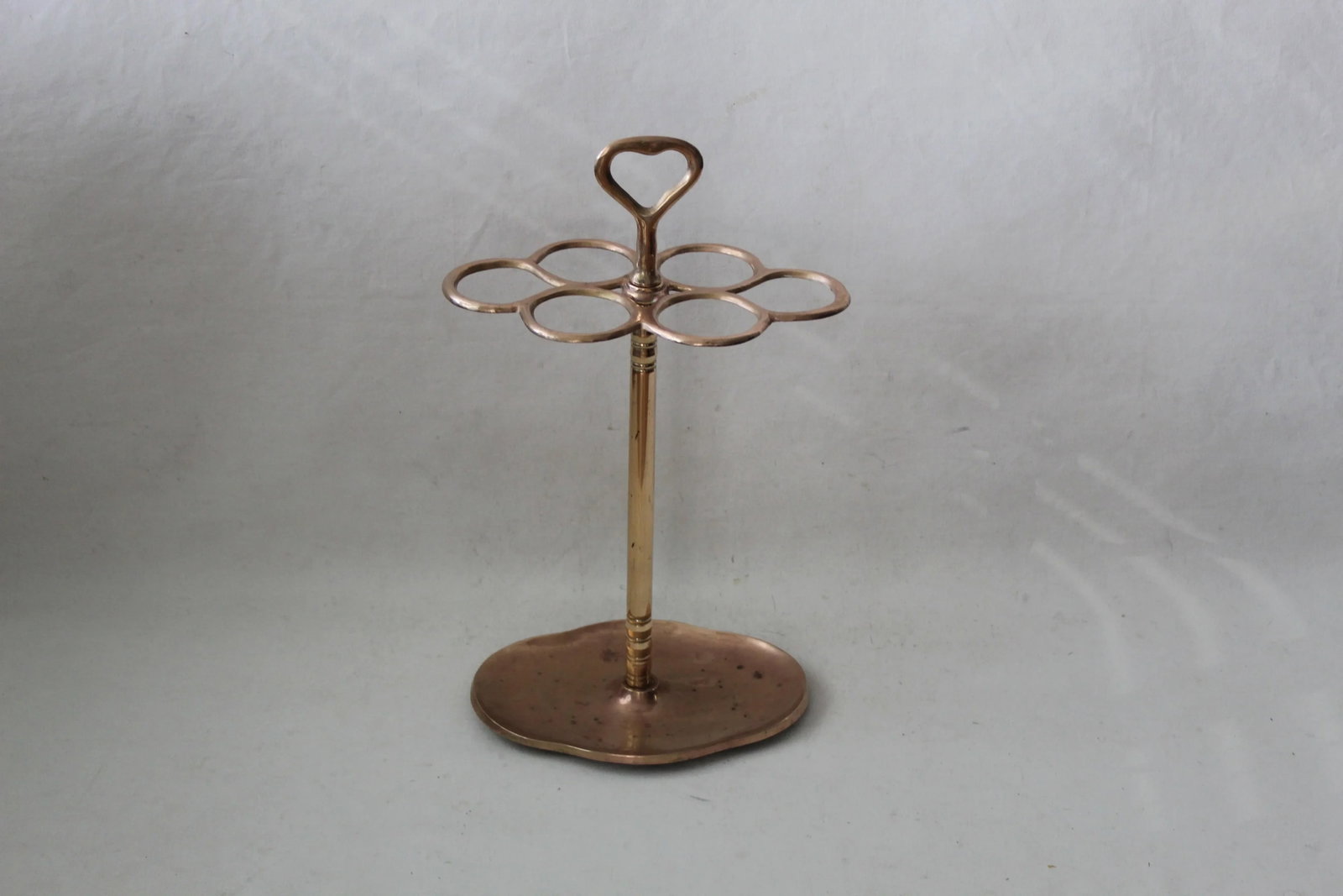 Vintage Mid Century Six Ring Sectional Brass Umbrella Stand - 5