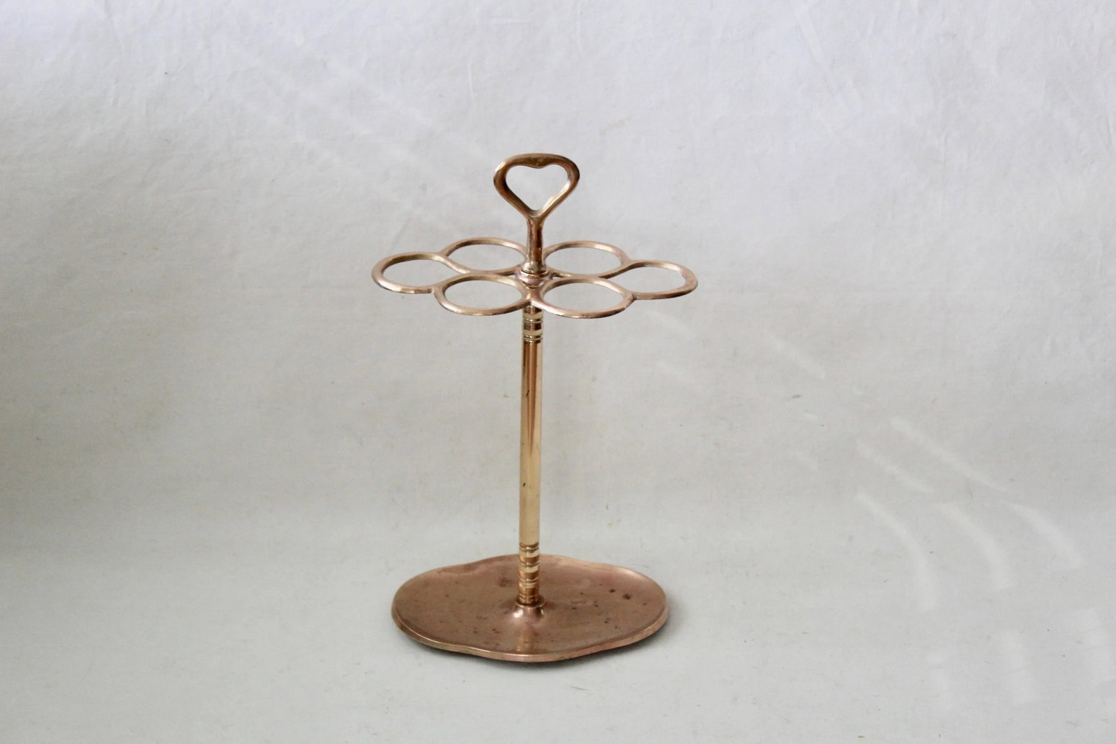 Vintage Mid Century Six Ring Sectional Brass Umbrella Stand - 8
