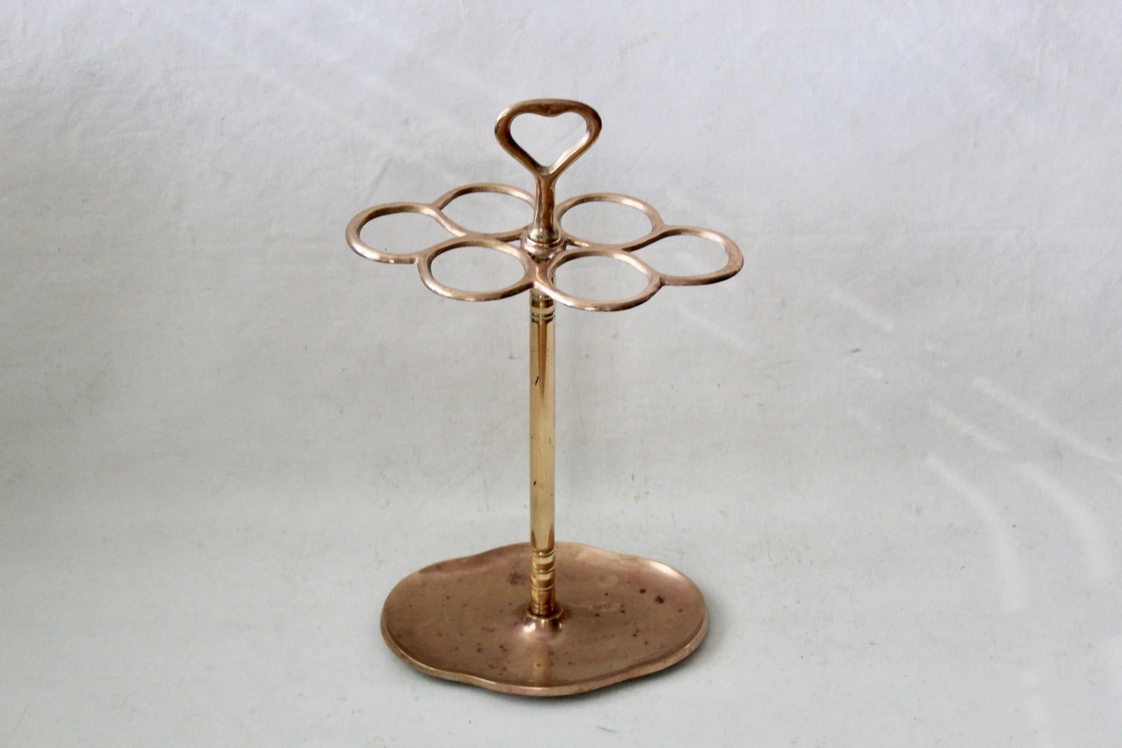 Vintage Mid Century Six Ring Sectional Brass Umbrella Stand - 9