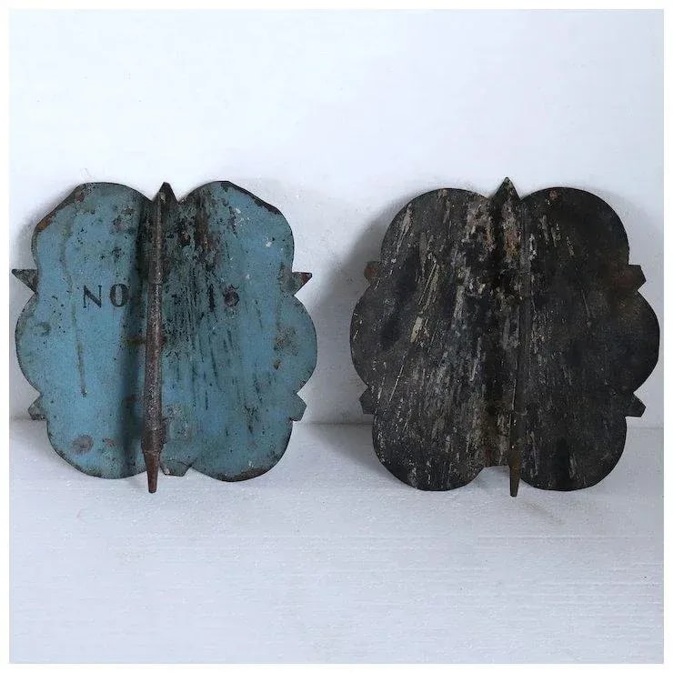 Italian Painted Metal Ecclesiastical One-light Bracket Wall Sconces - a Pair - 5