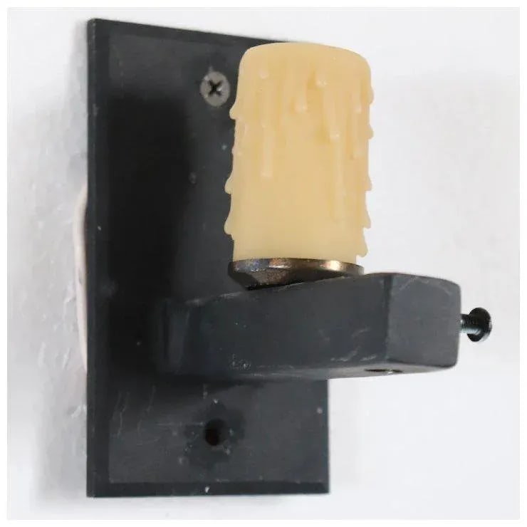 Italian Painted Metal Ecclesiastical One-light Bracket Wall Sconces - a Pair - 8