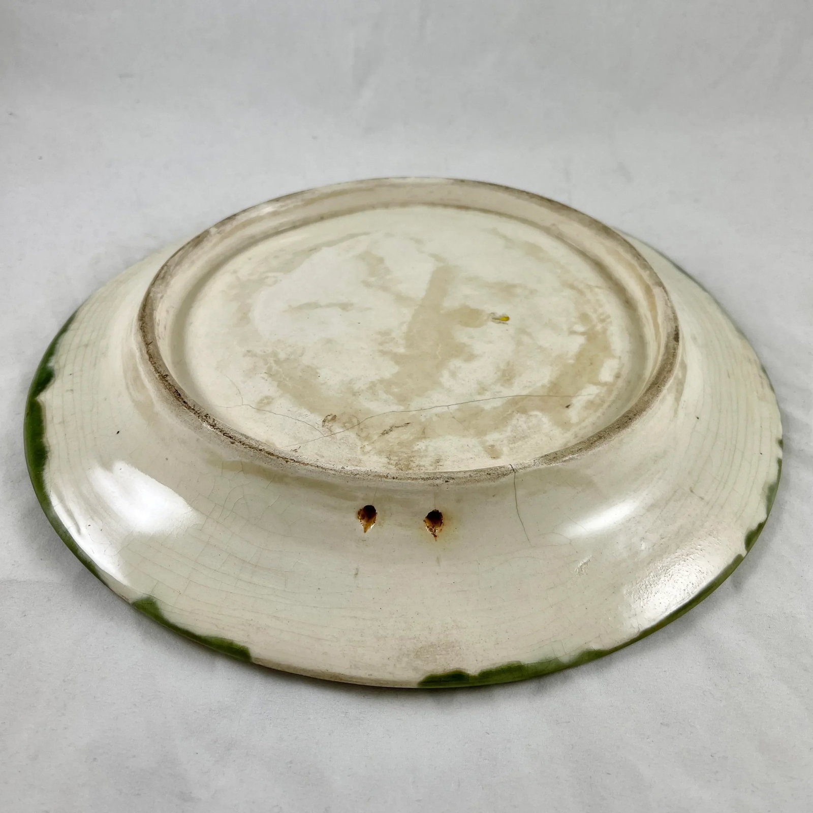 French Trompe L'Oeil Majolica Glazed Cherry Branch Wall Plaque, Signed F. Perrot - 10