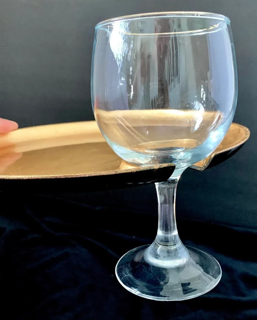 Vintage Hollywood Regency Cocktail Plates With Glass Cup Rest Holder, Gold Leaf Lacquer- Set of 12 P - 4