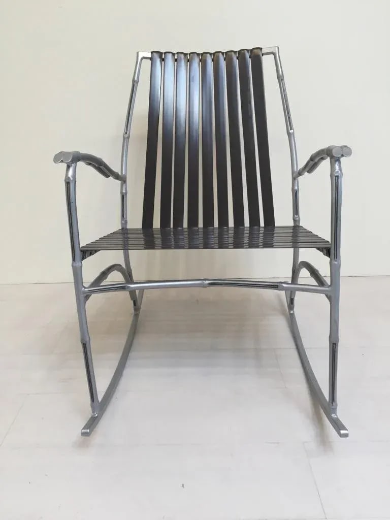 Faux Bamboo Patio Rocker - 4