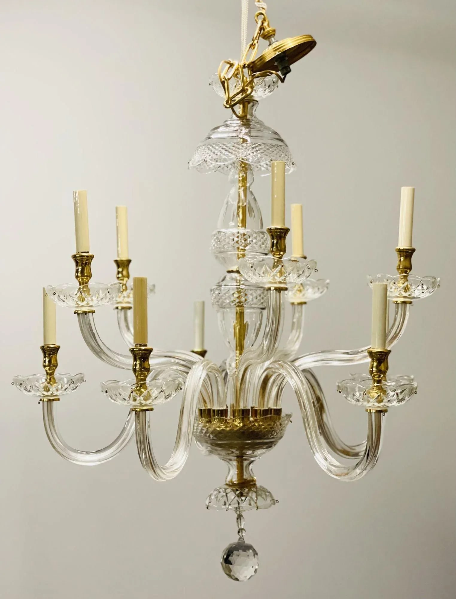 A Murano Style Chandelier, Waterford Style . - 3