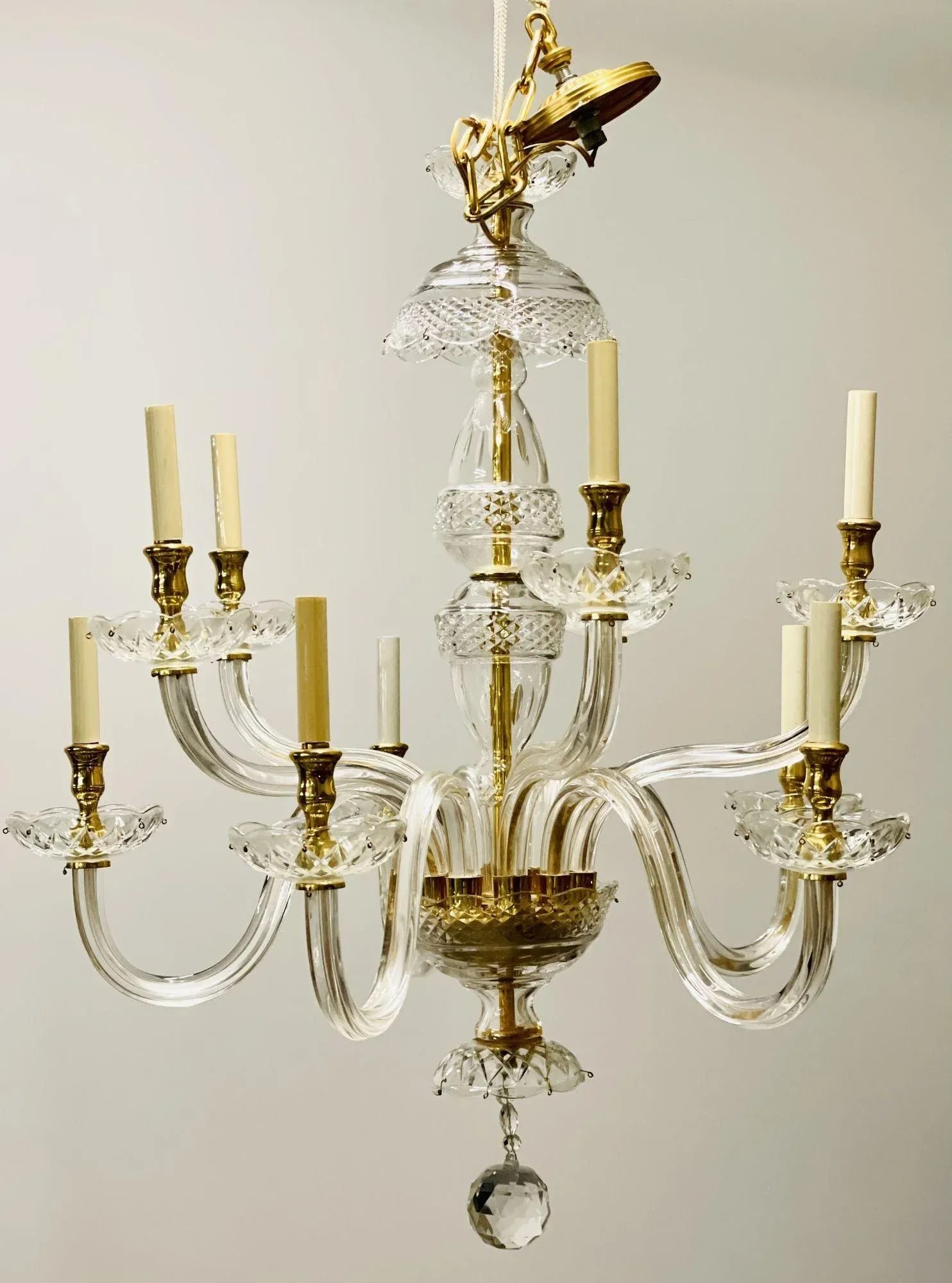 A Murano Style Chandelier, Waterford Style . - 4