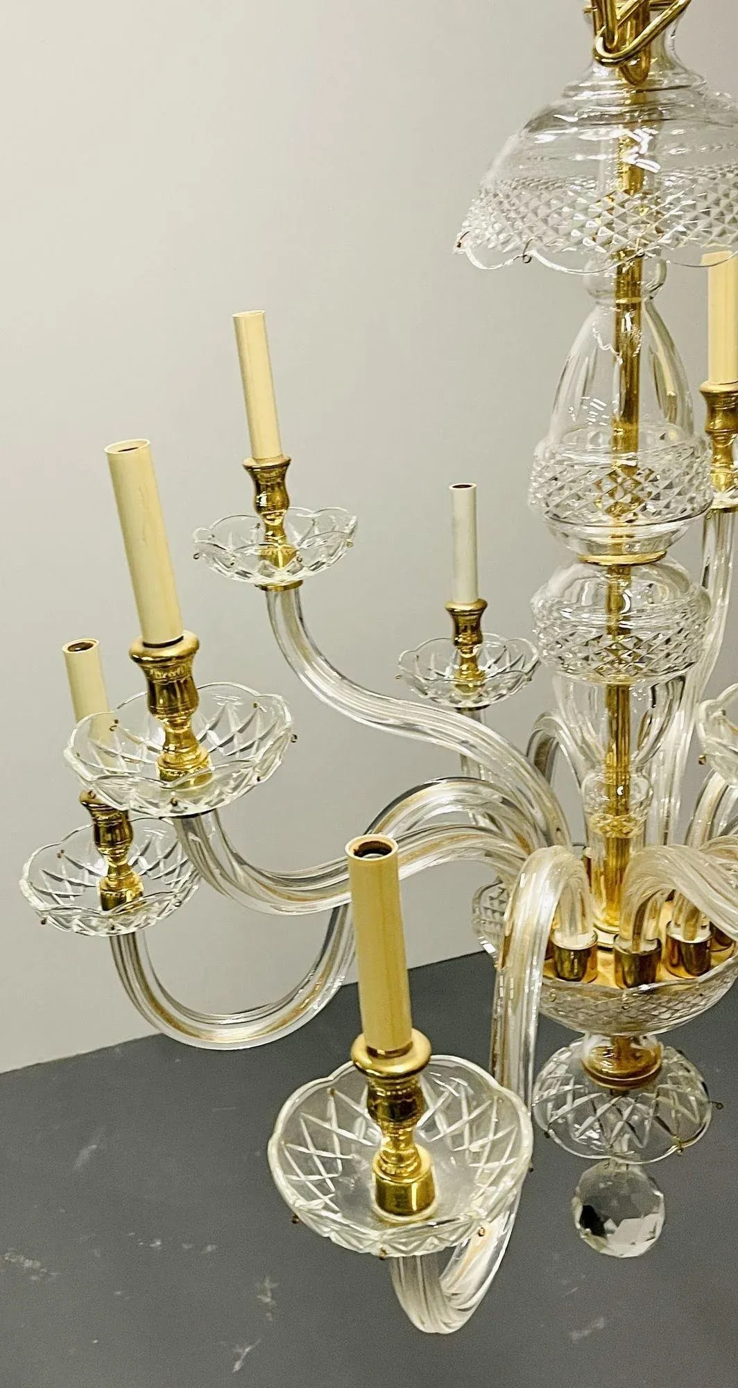 A Murano Style Chandelier, Waterford Style . - 5
