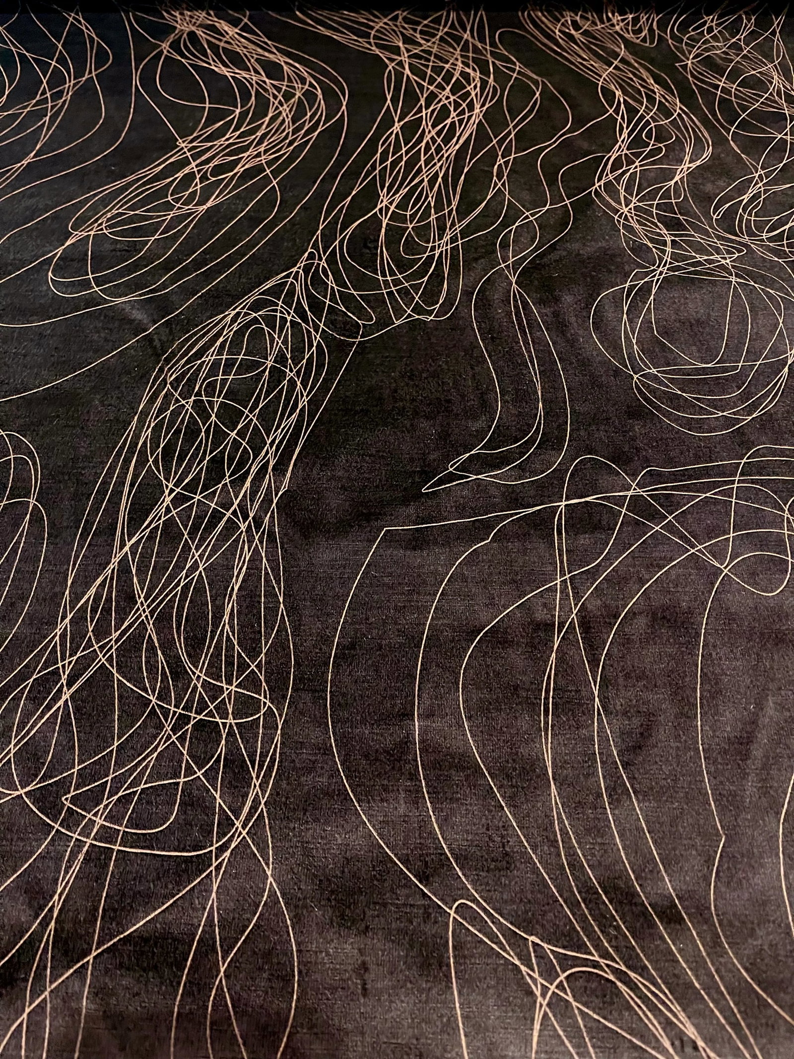Caracole Modern Abstract Black Velvet and Taupe Designer Fabric 8296-91cc - 14.5 Yards - 5