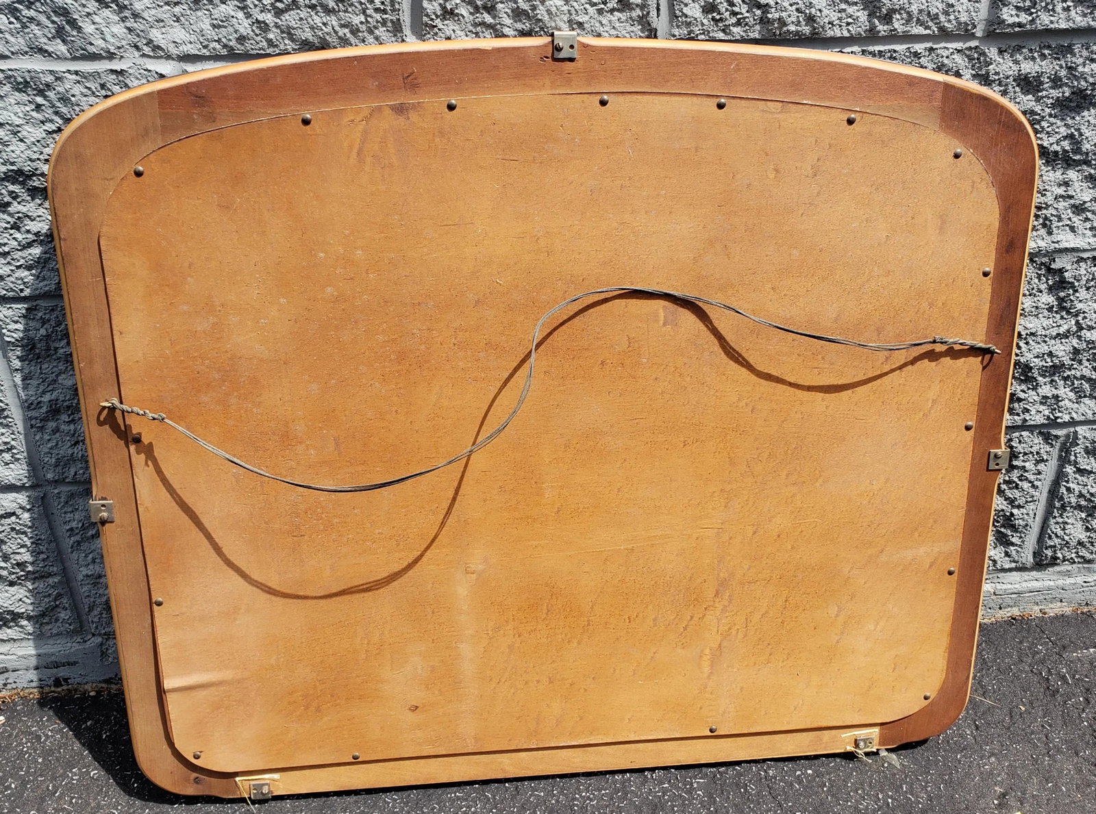 Vintage Frameless Beveled Mirror With Arch Top - 4