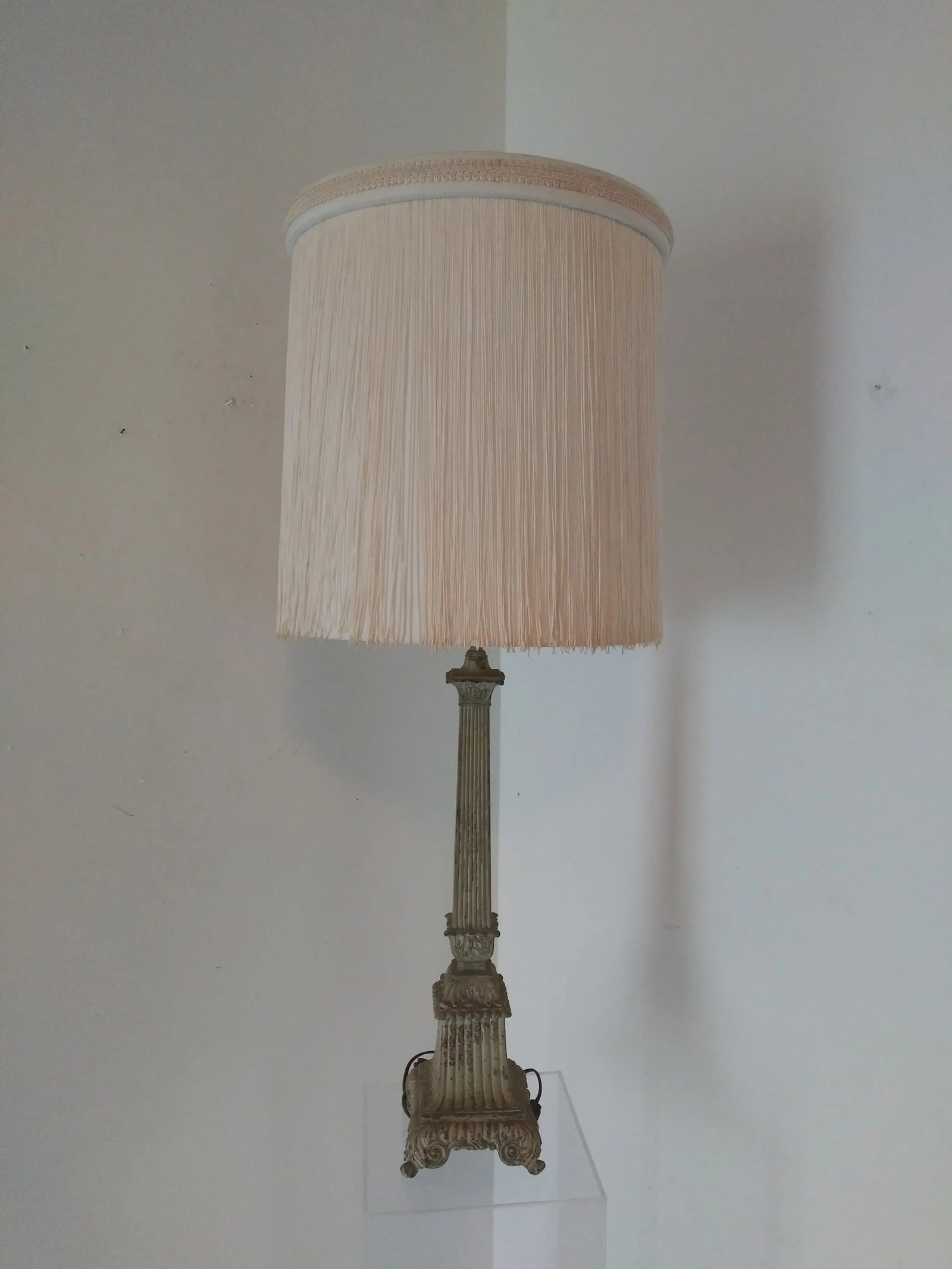 Vintage 1950s French Cast Iron Lamp - 12