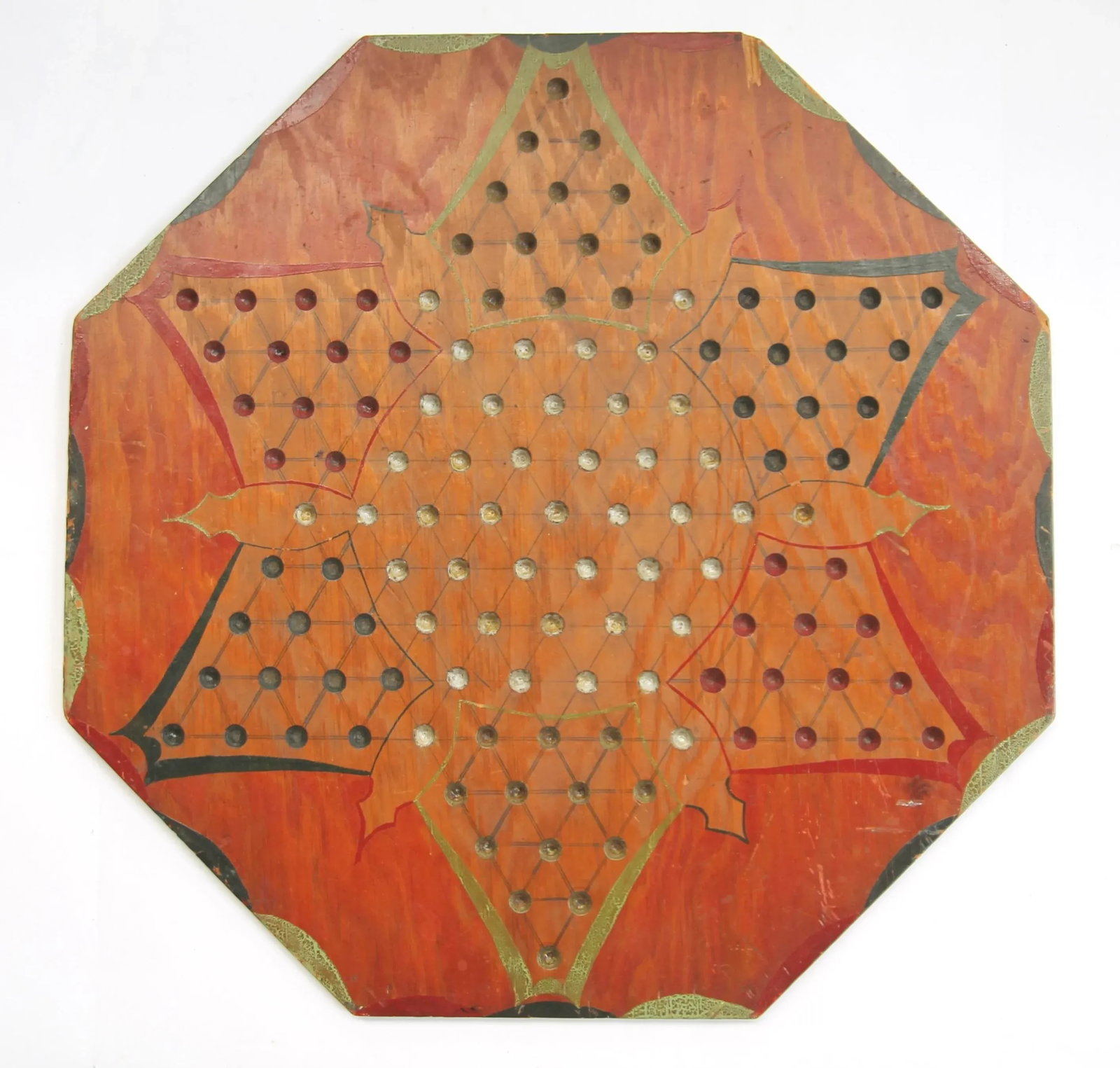 Circa 1930s Handmade Chinese Checkers Gameboard - 8