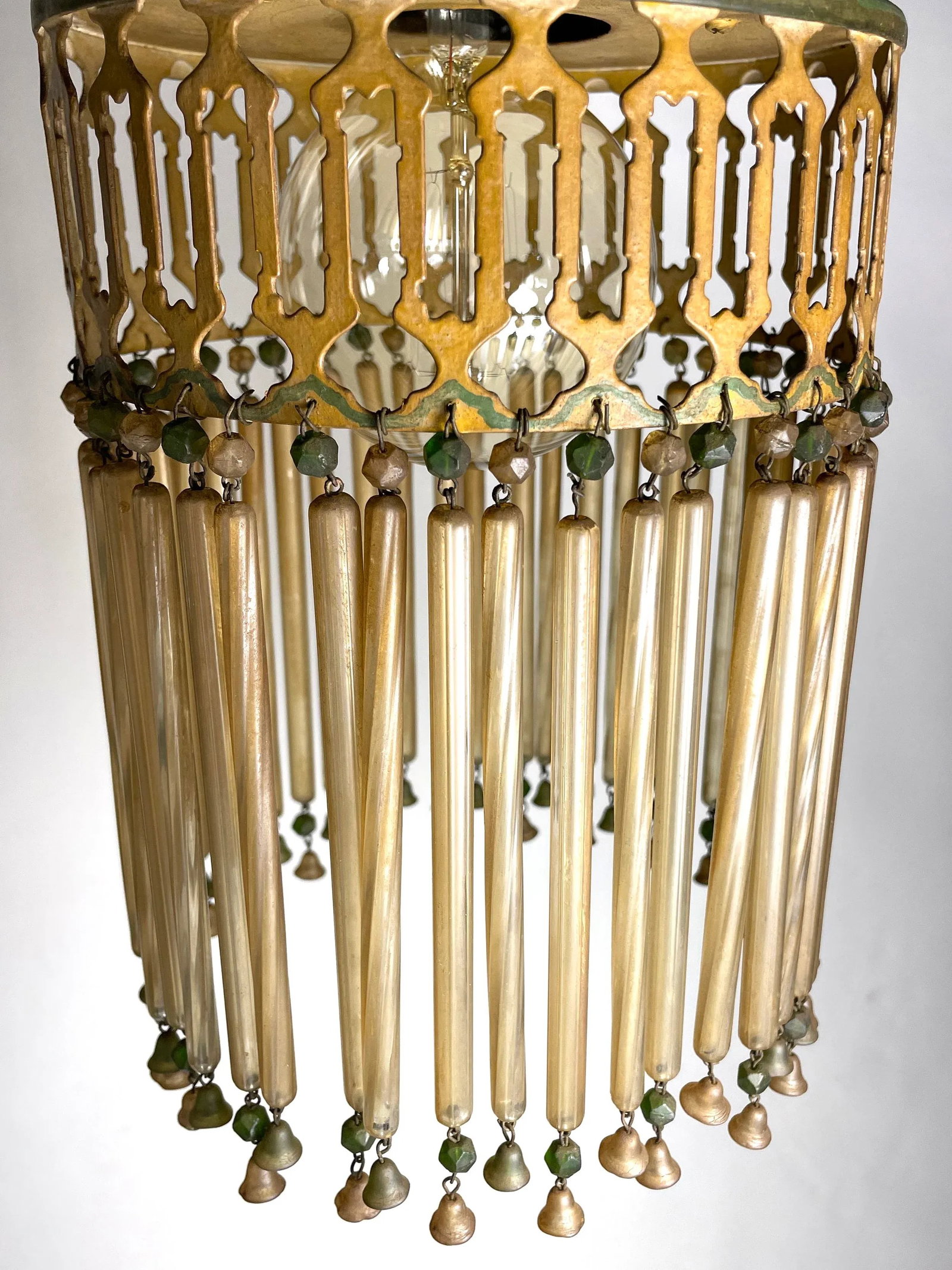 Early 20th Century Moroccan Hand Painted Chandelier With Glass Tassels - 4